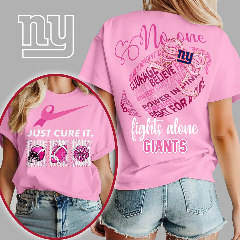NYG x Premium NFL Breast Cancer Awareness T-Shirt DDT HLP