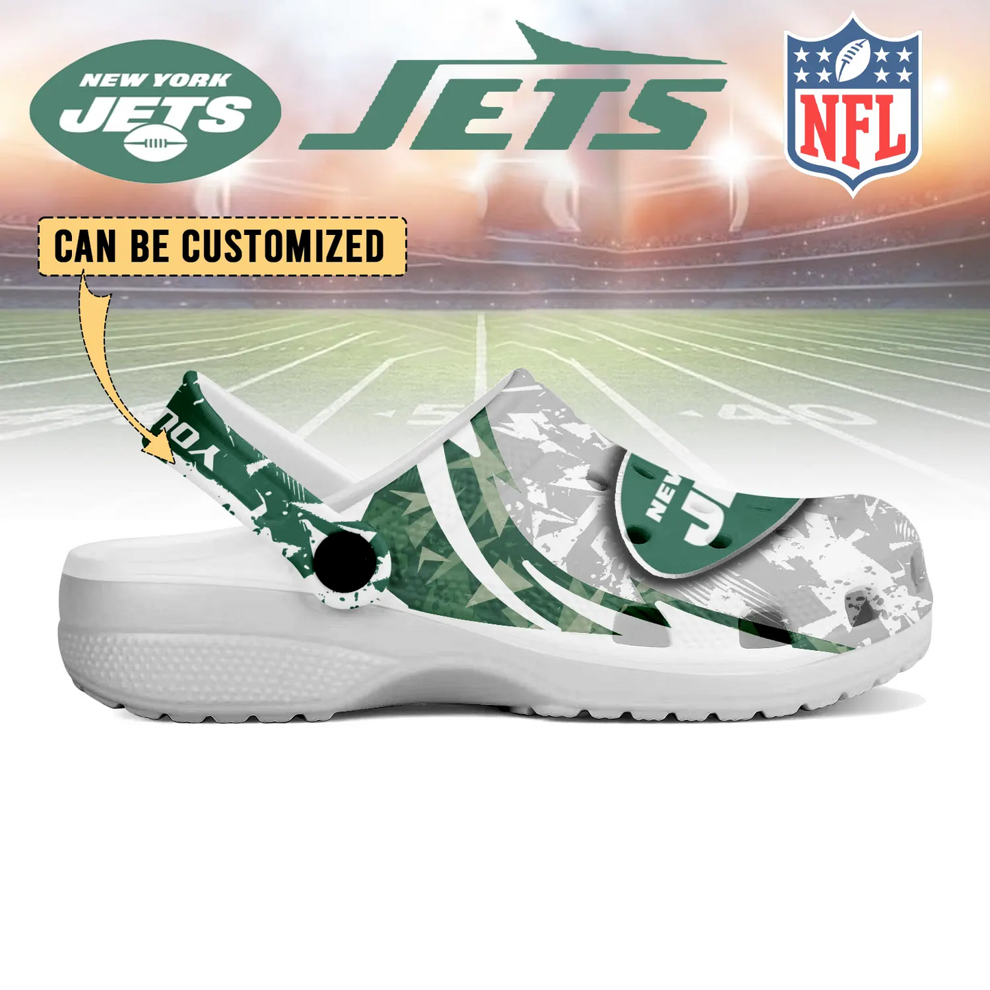 NYJ x NFL Crocs Crocband Clogs Shoes DatND DVT