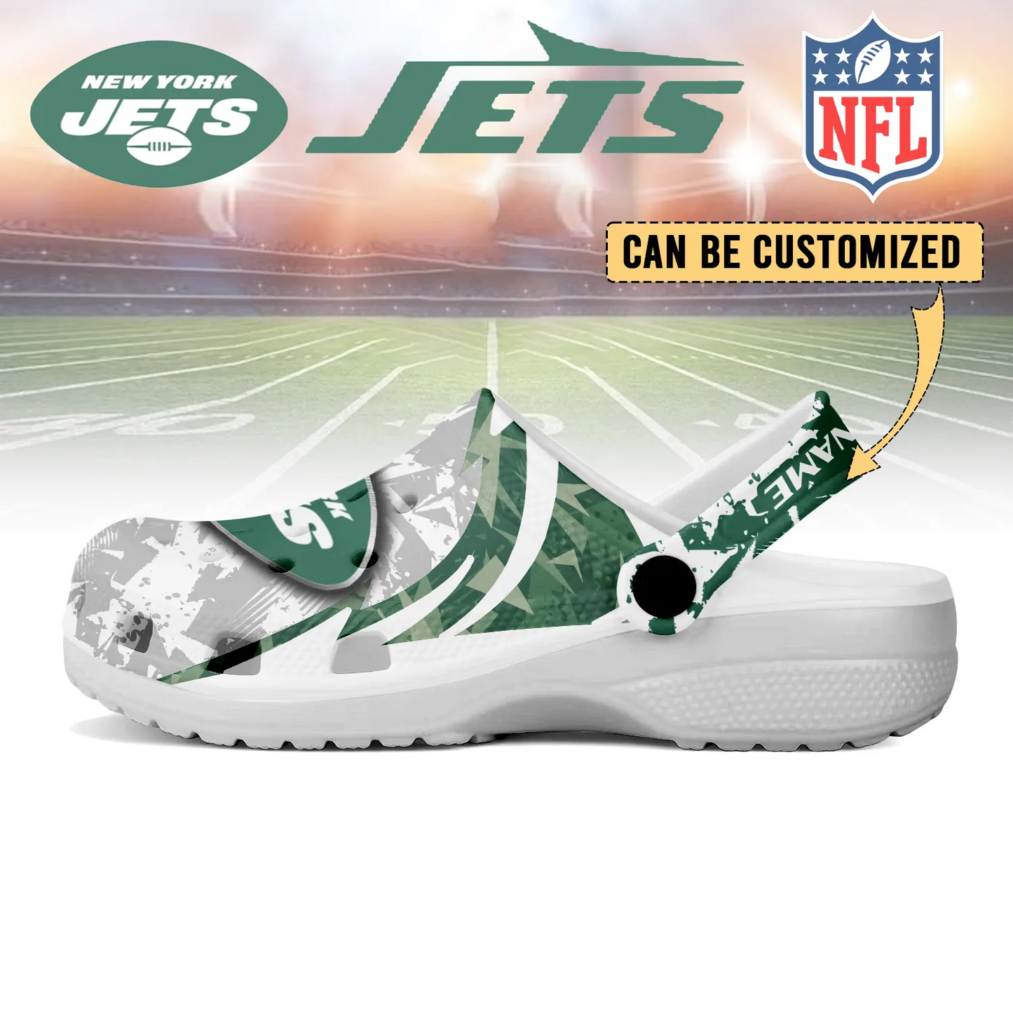 NYJ x NFL Crocs Crocband Clogs Shoes DatND DVT