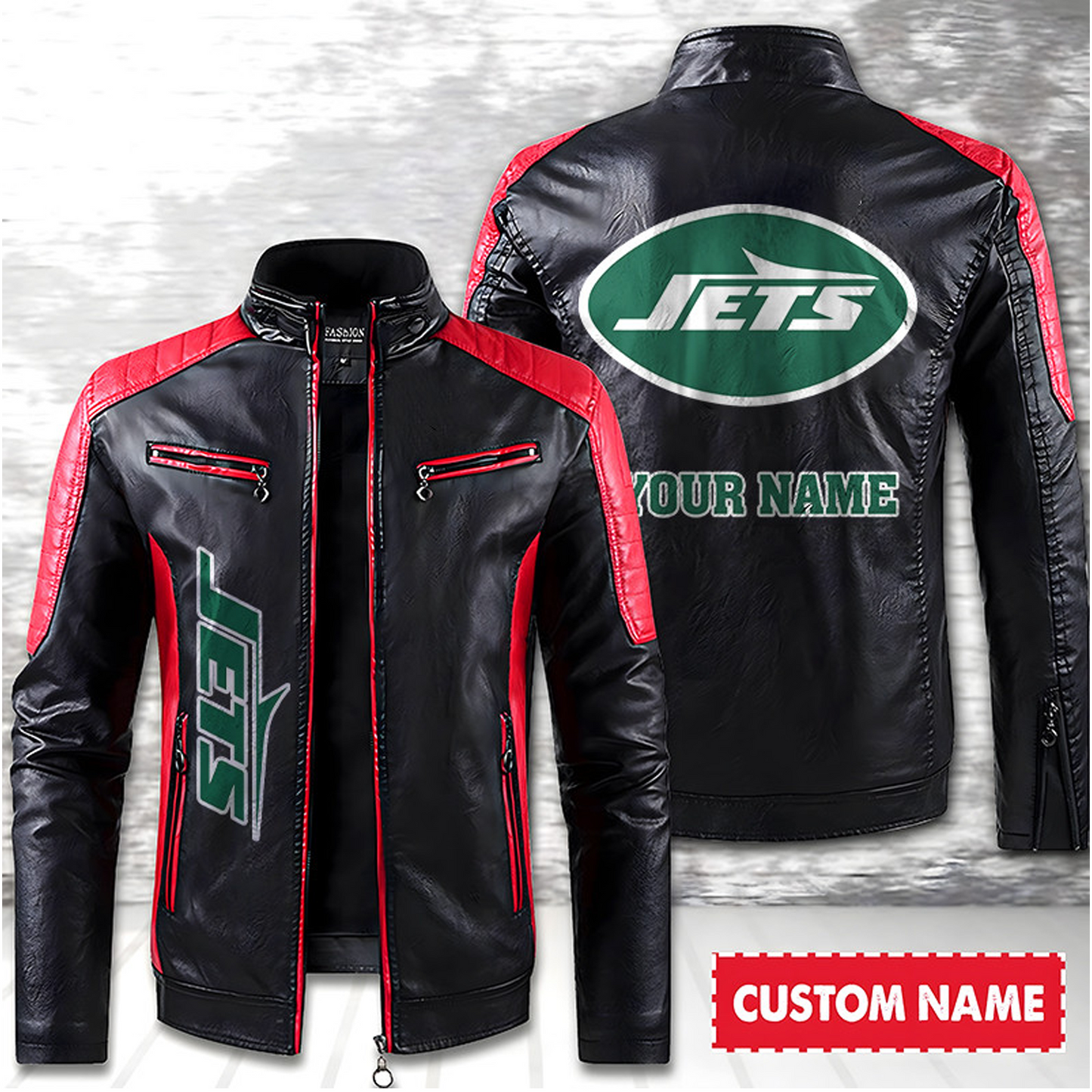 NYJ American Football Men Leather Jacket Custom Any Name Gifts DatND DVT