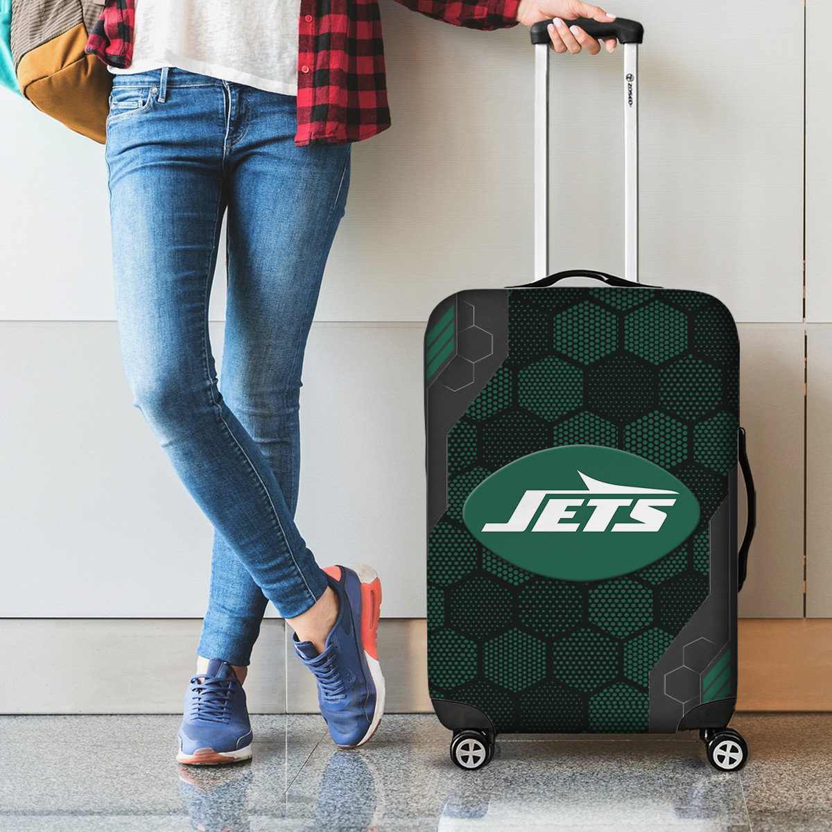 NYJ NFL V3 Luggage Cover Suitcase Protector DDT NTL