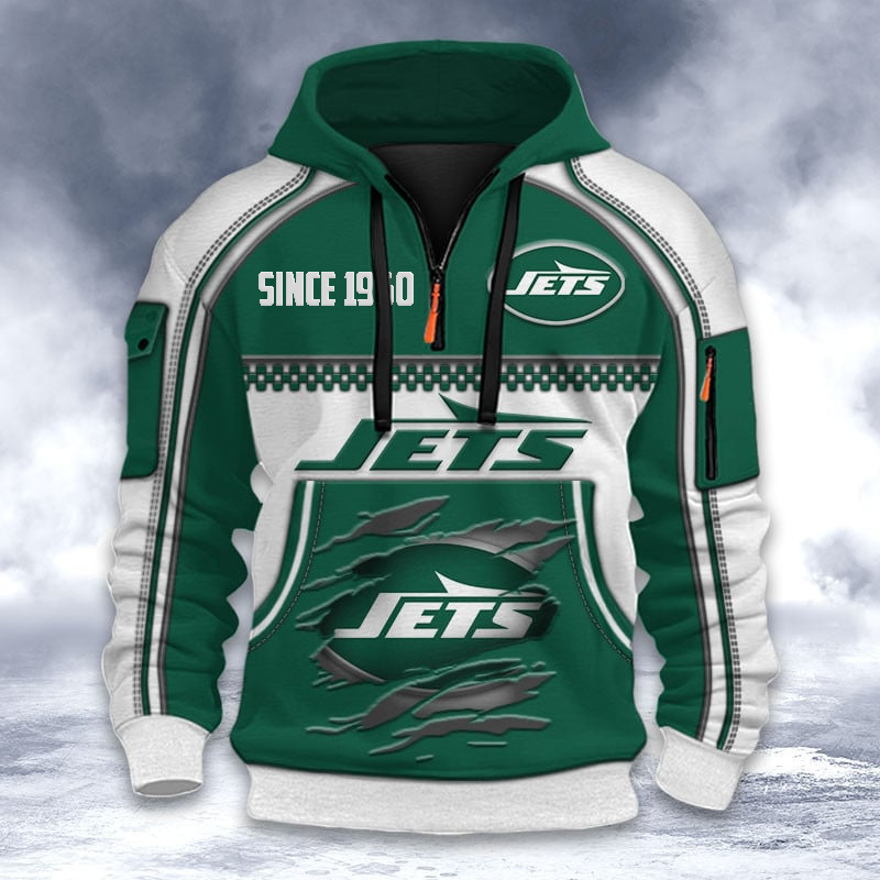 NYJ Premium NFL Multicolor V2 Zip Hoodie DDT CTND