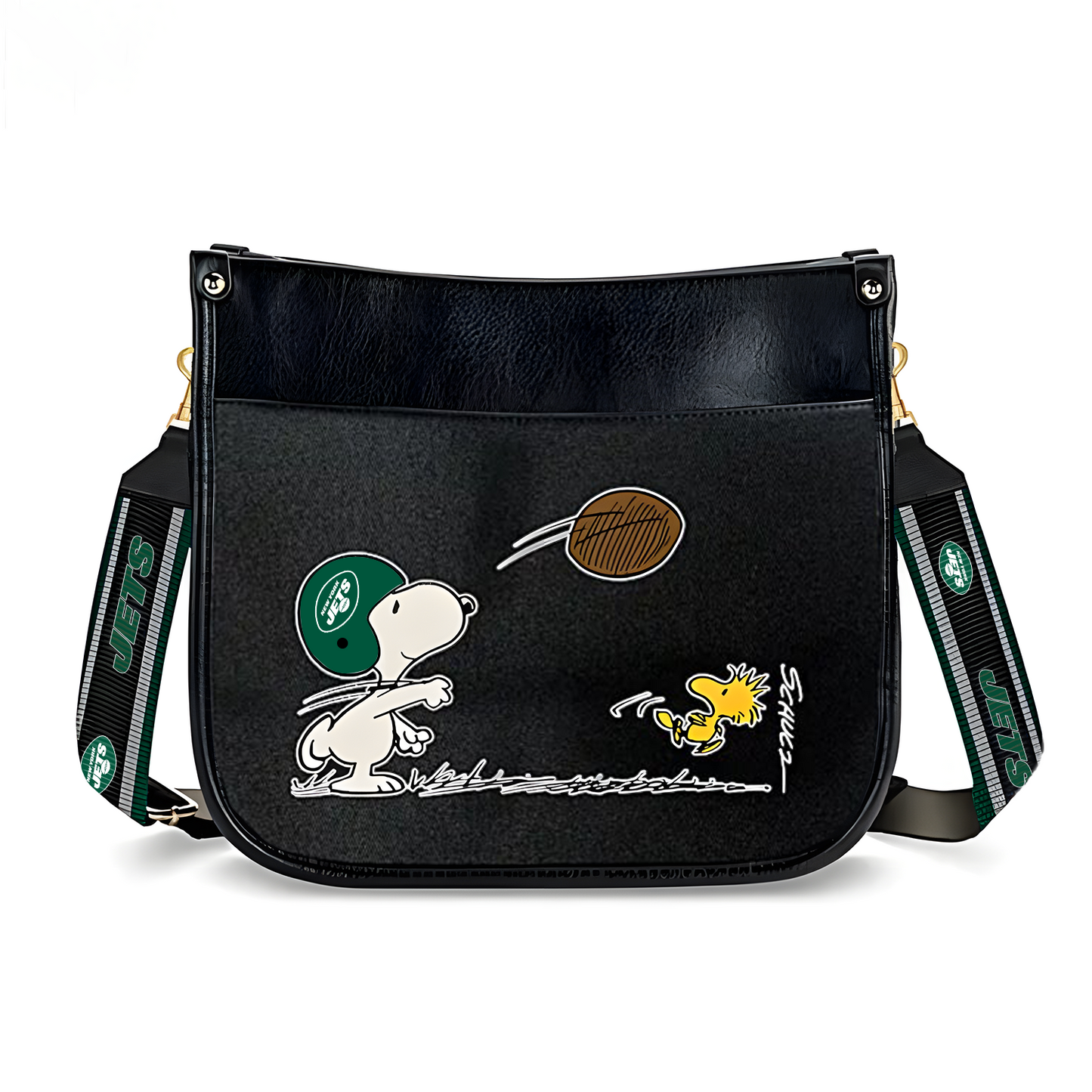 NYJ x NFL Peanuts Snoopy Football Shoulder Bag DatND ThuongNH