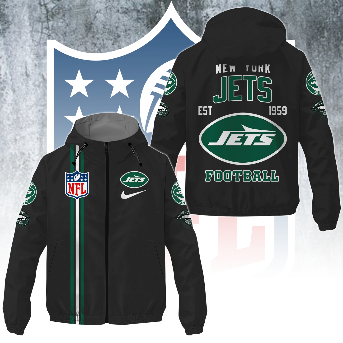 NYJ x NFL Windbreaker Jacket DATND TANTD