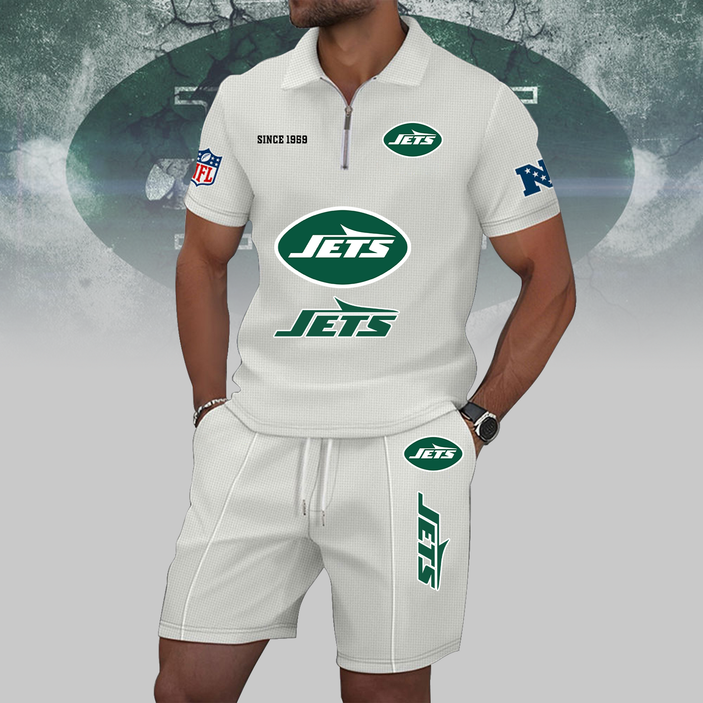 NYJ x NFL Zip Polo Set DATND TANTD