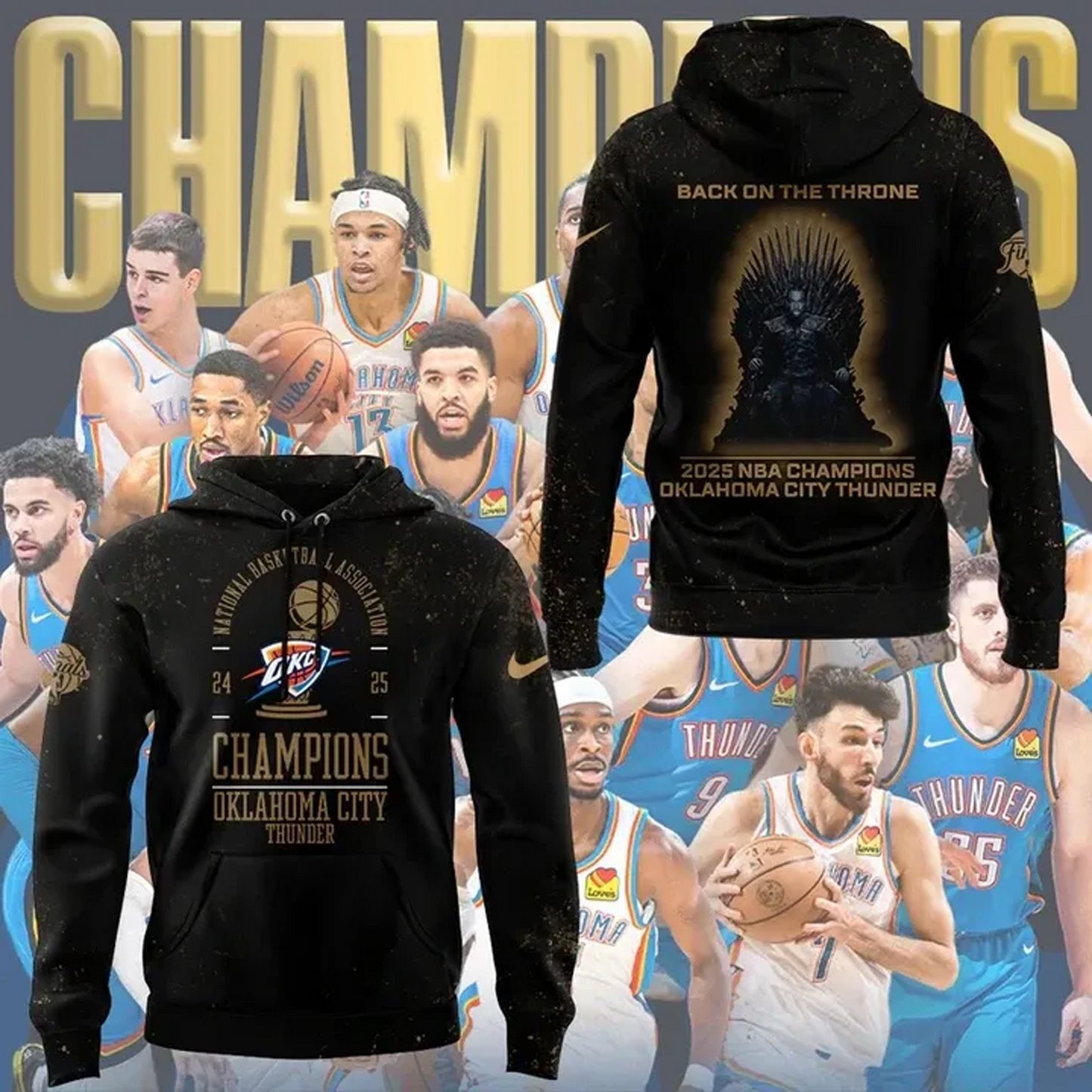 OKC Thunder Up NBA Champions 2025 Basketball V2 DATND TANTD