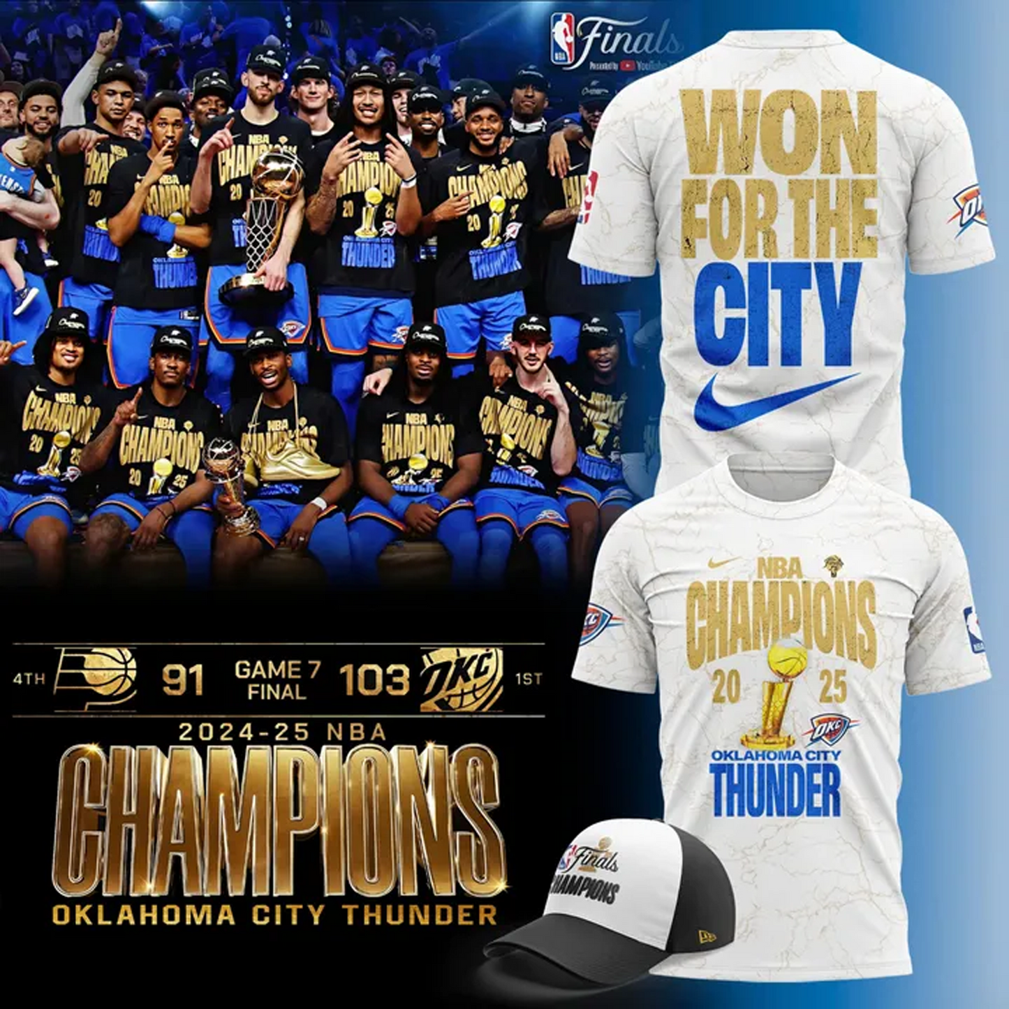 OKC Thunder Up NBA Champions 2025 Basketball V7 DATND TANTD