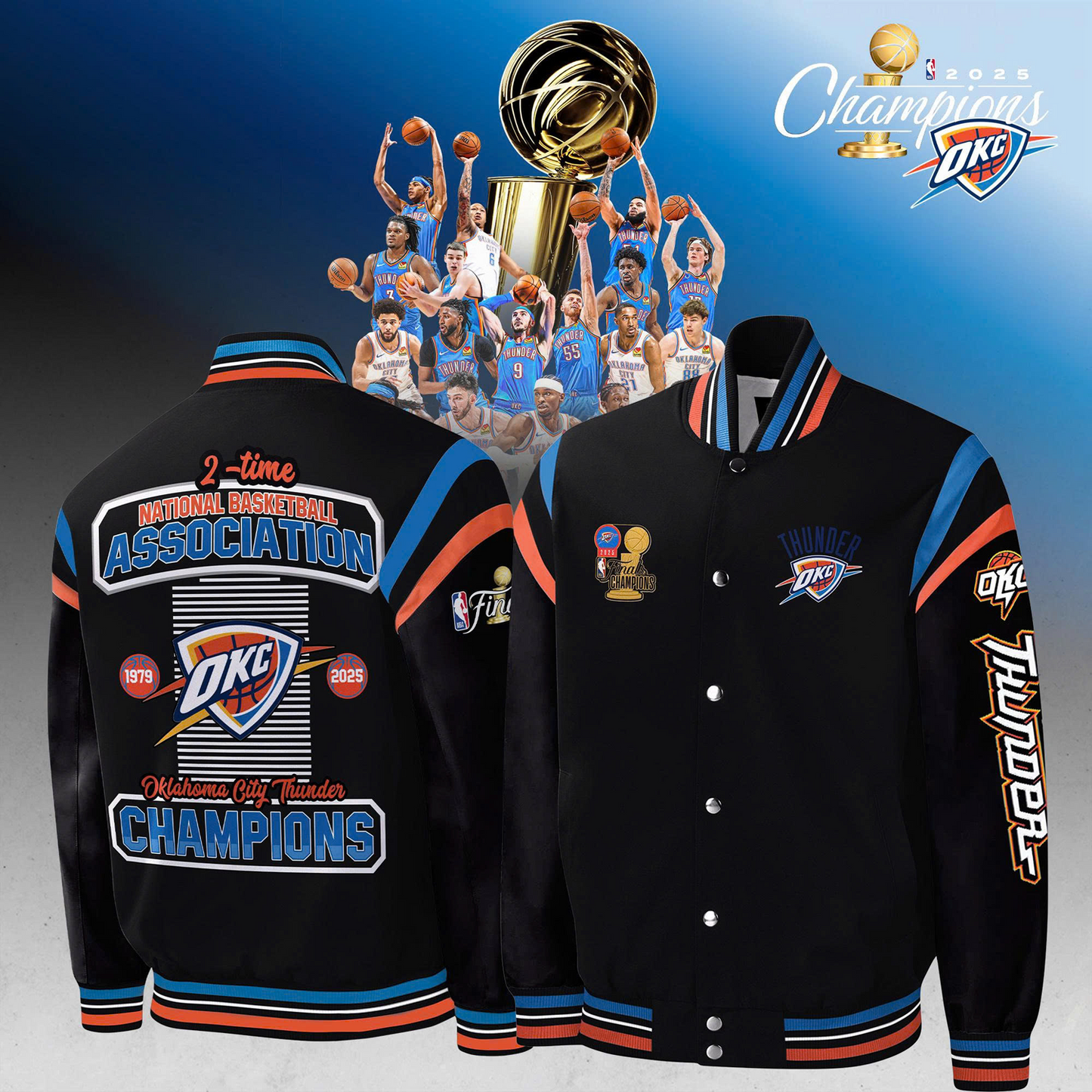 OKC 2025 NBA Champions Varsity Jacket V2 DatND DVT