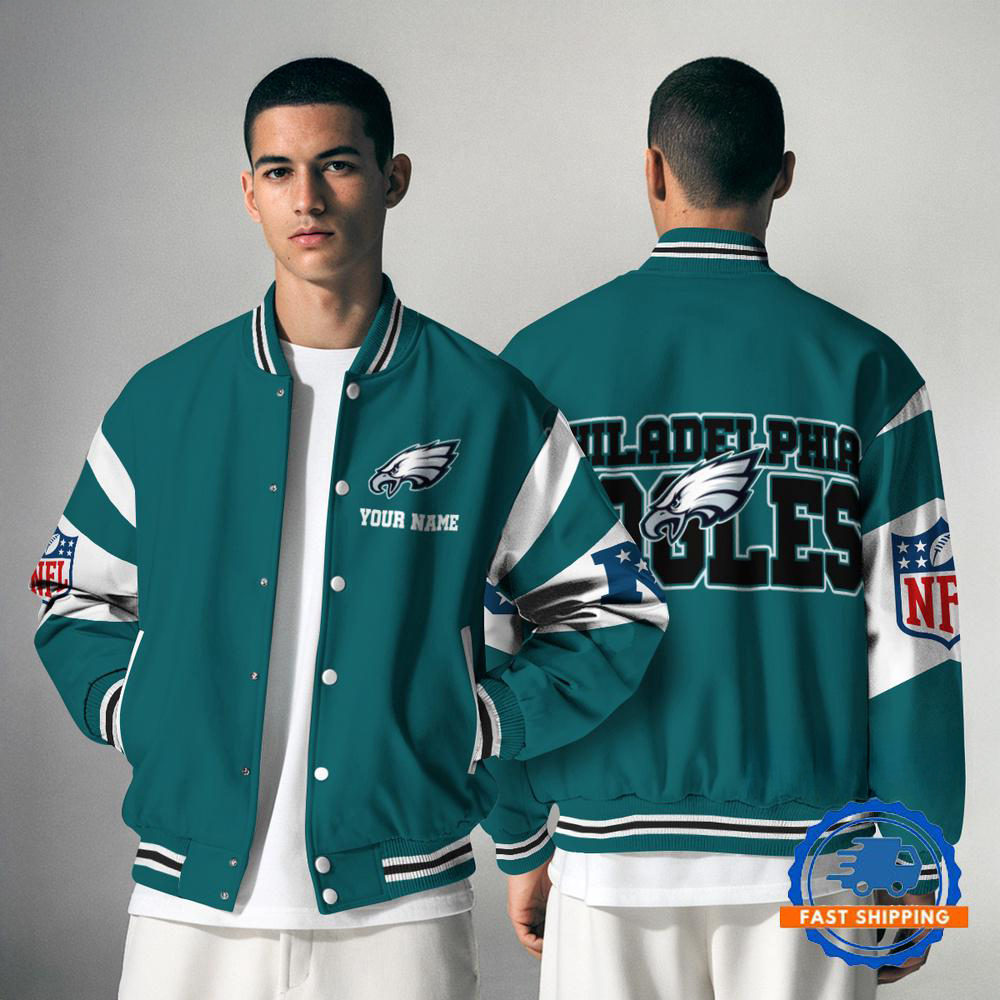 PE NFL Varsity Jacket Custom Name For Fans DDT NTL