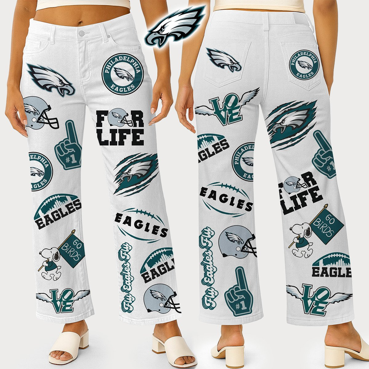PE Premium NFL High Waisted Casual Wide Leg Pants DDT NTL