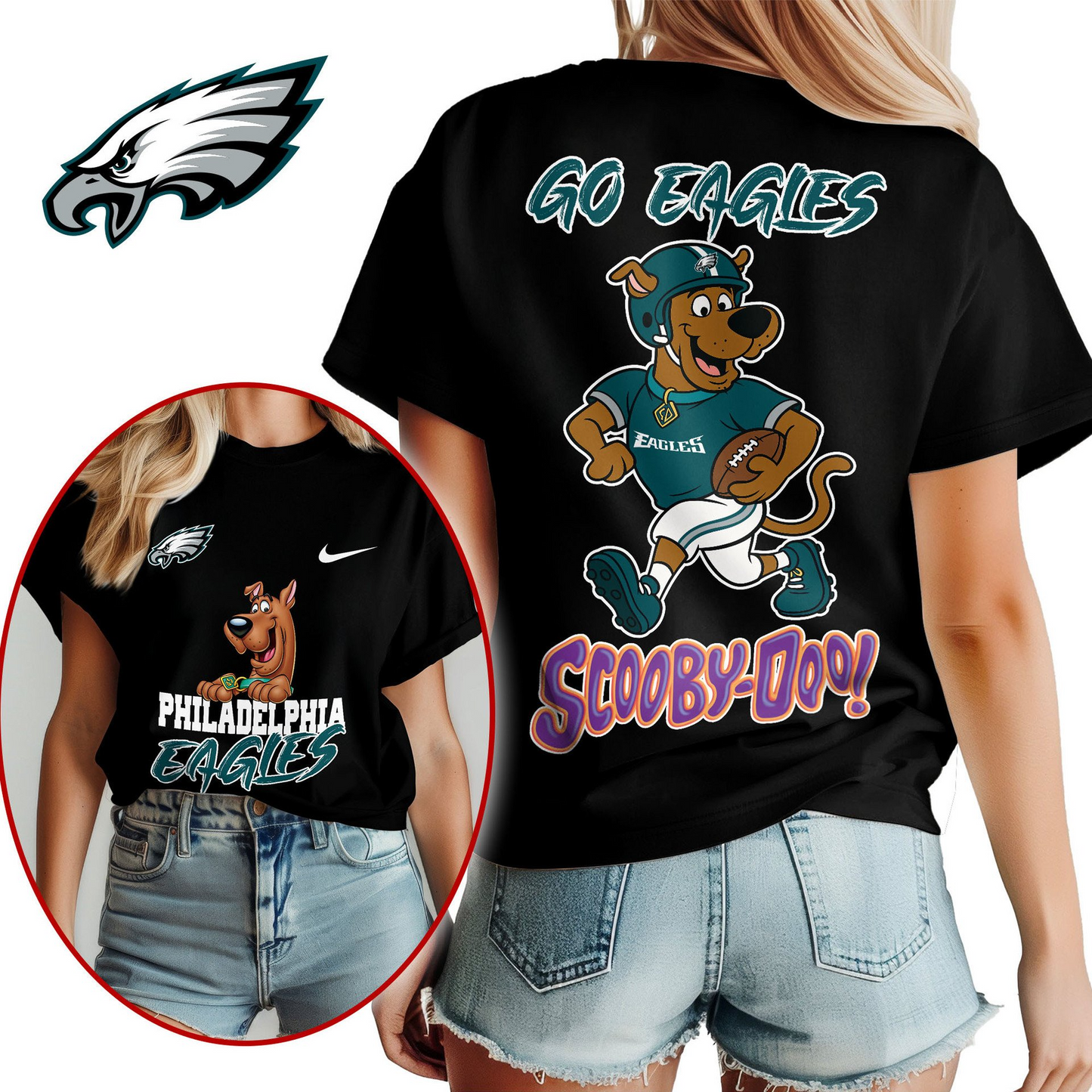 PE Premium NFL Scooby-Doo Fan Women‘s Shirt DDT CTND