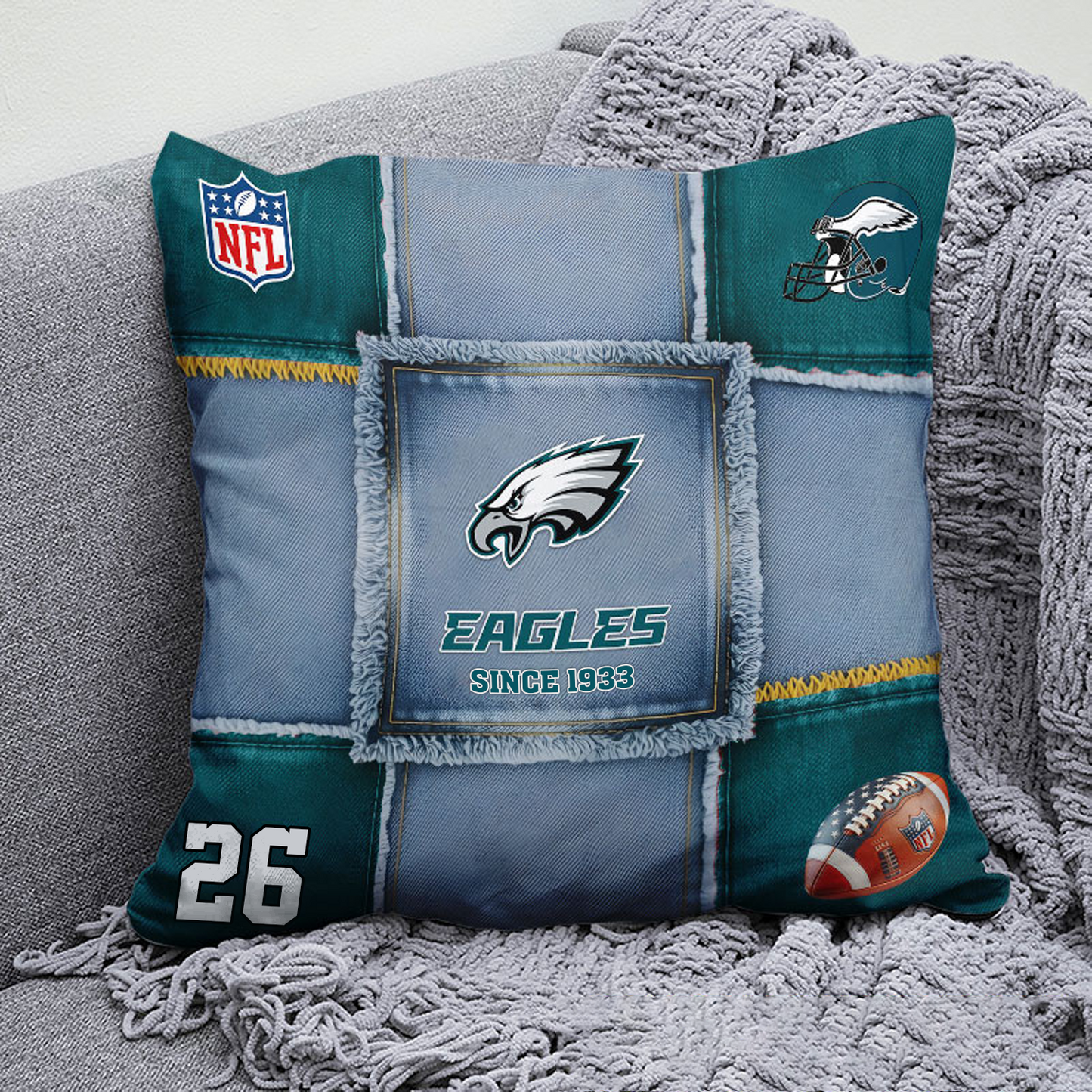 PHI x NFL Football Pillow Special Style DATND TANTD