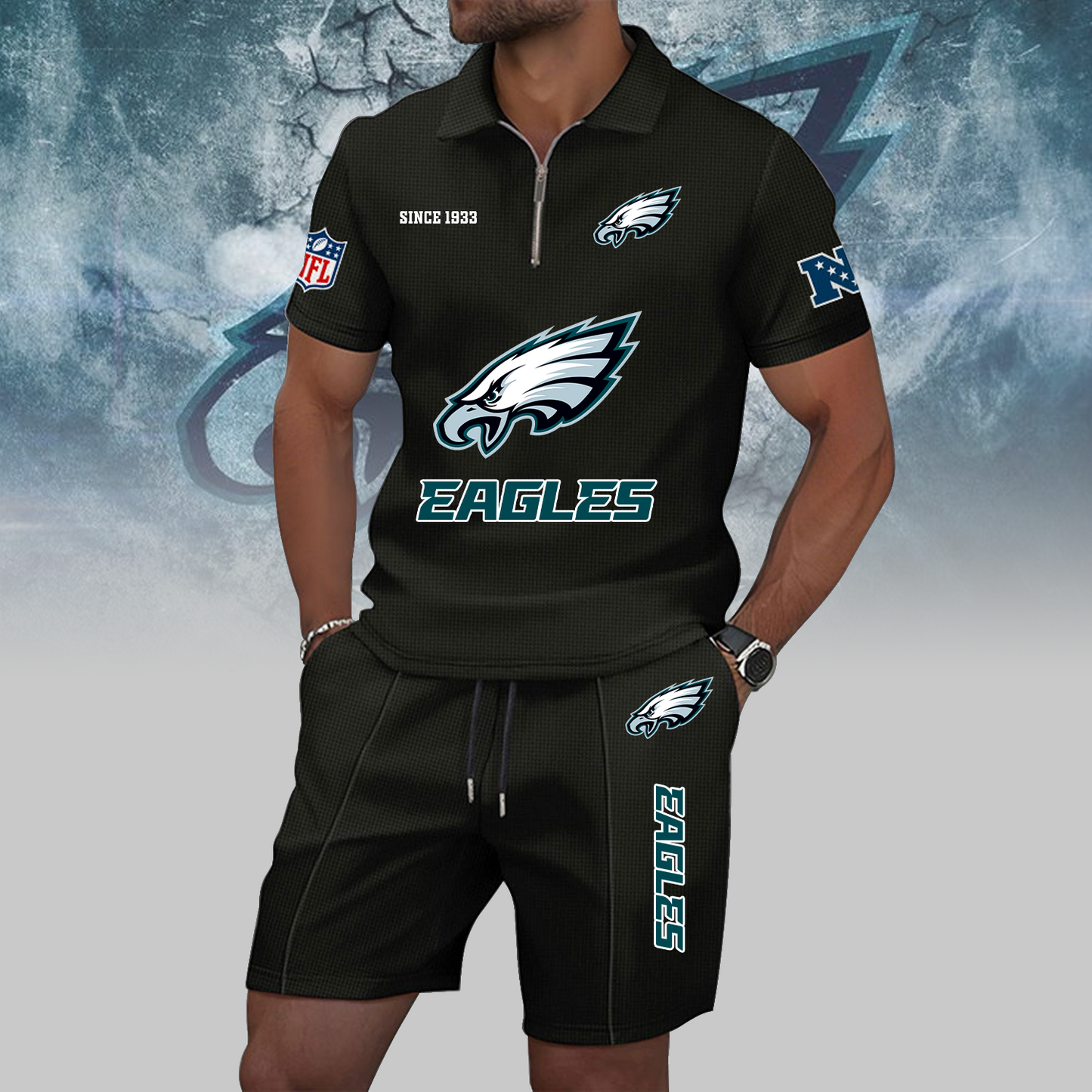 PHI x NFL Zip Polo Set DATND TANTD