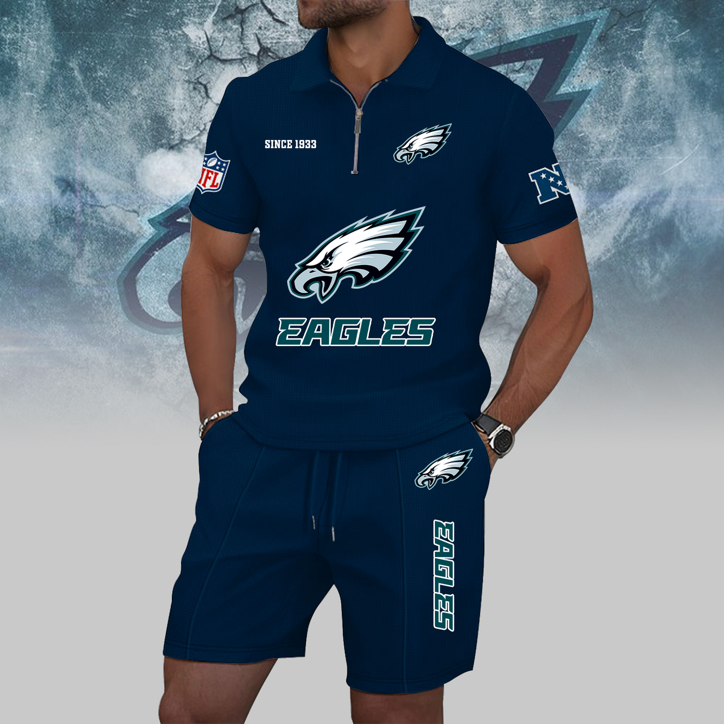 PHI x NFL Zip Polo Set DATND TANTD