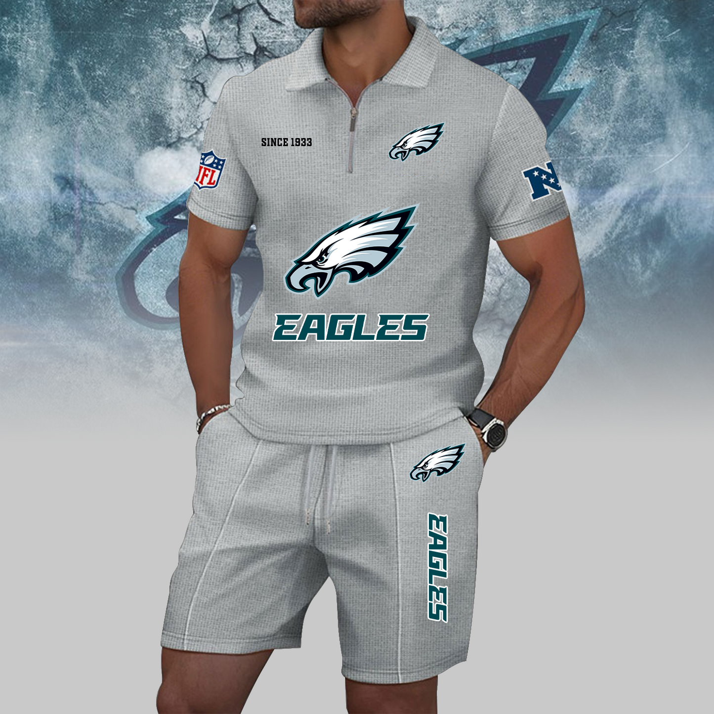 PHI x NFL Zip Polo Set DATND TANTD