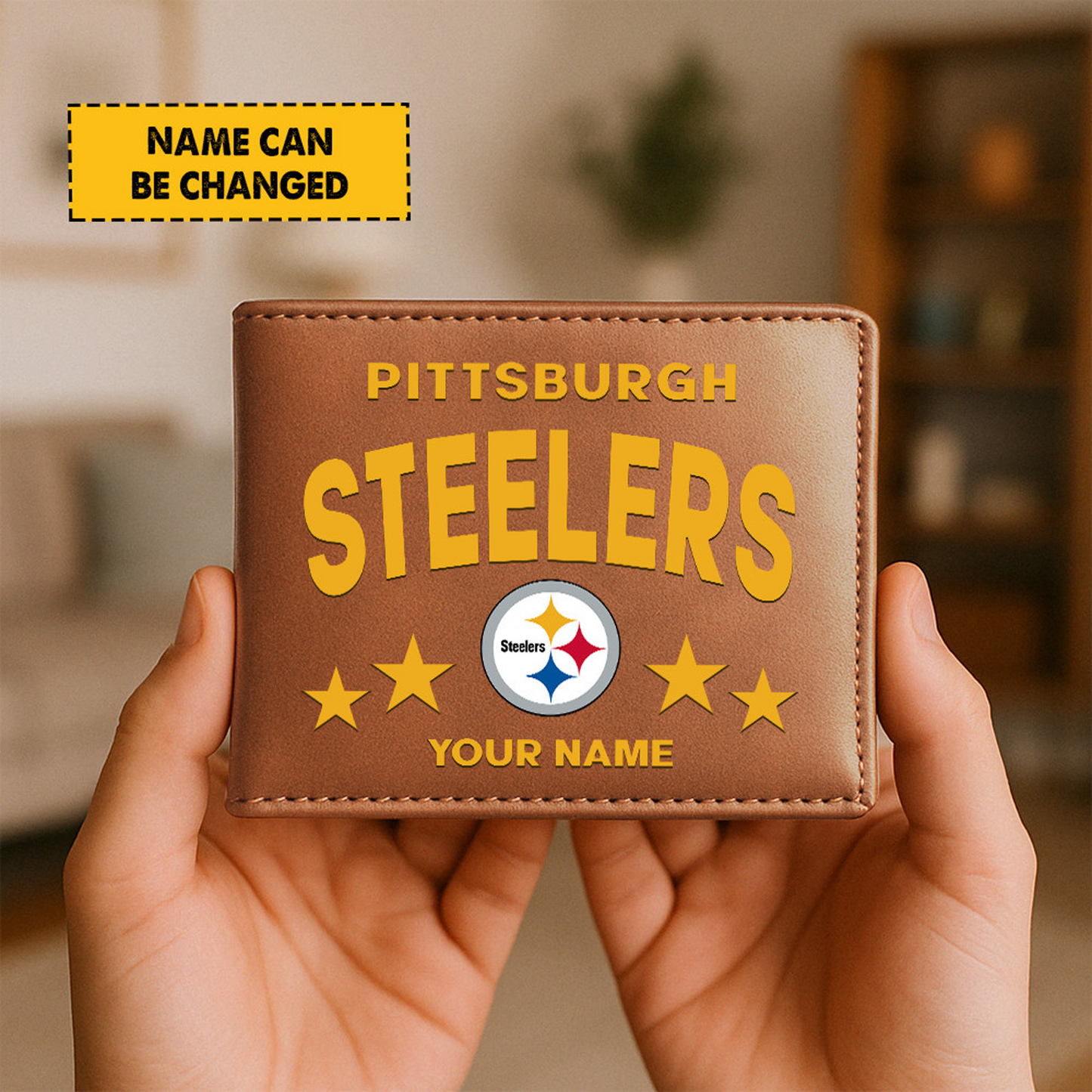 PIT Football Leather Man Black Brown Wallet Personalized Any Name DATND TANTD
