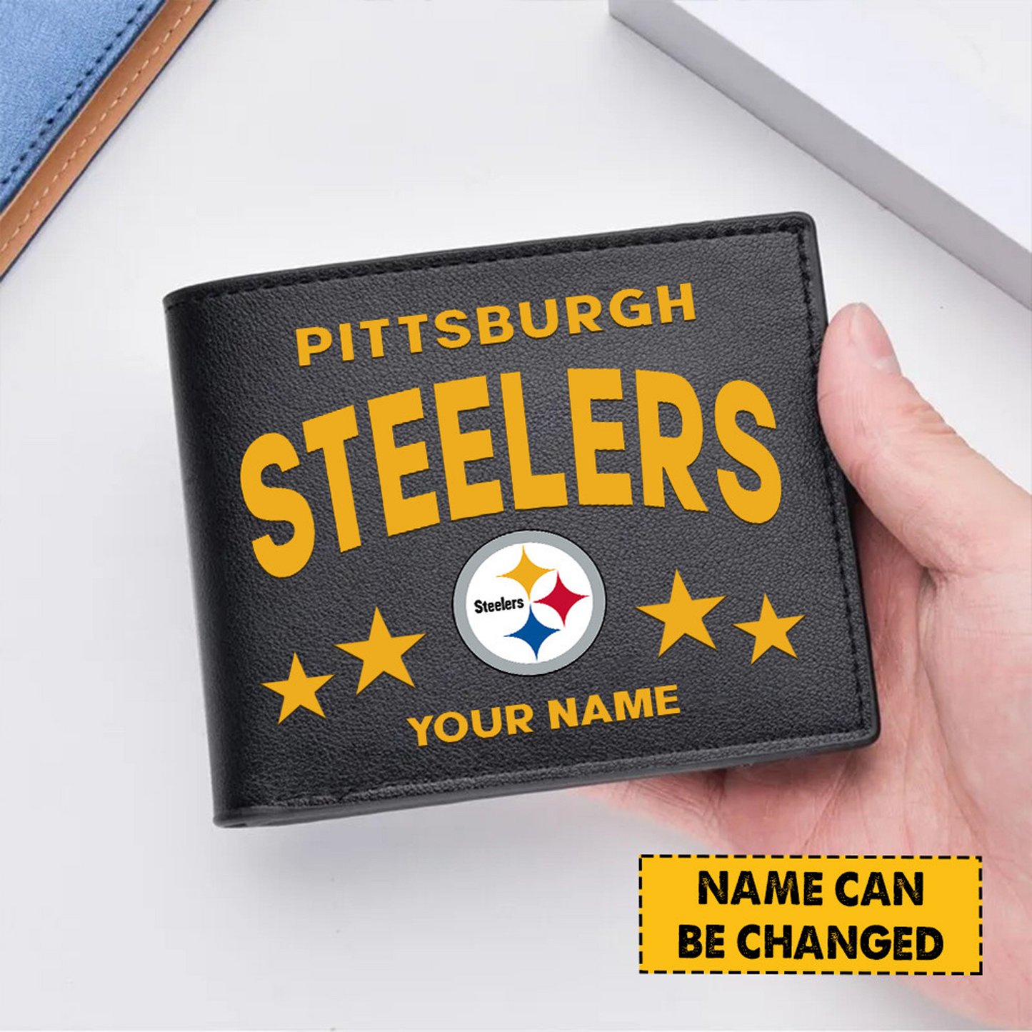 PIT Football Leather Man Black Brown Wallet Personalized Any Name DATND TANTD