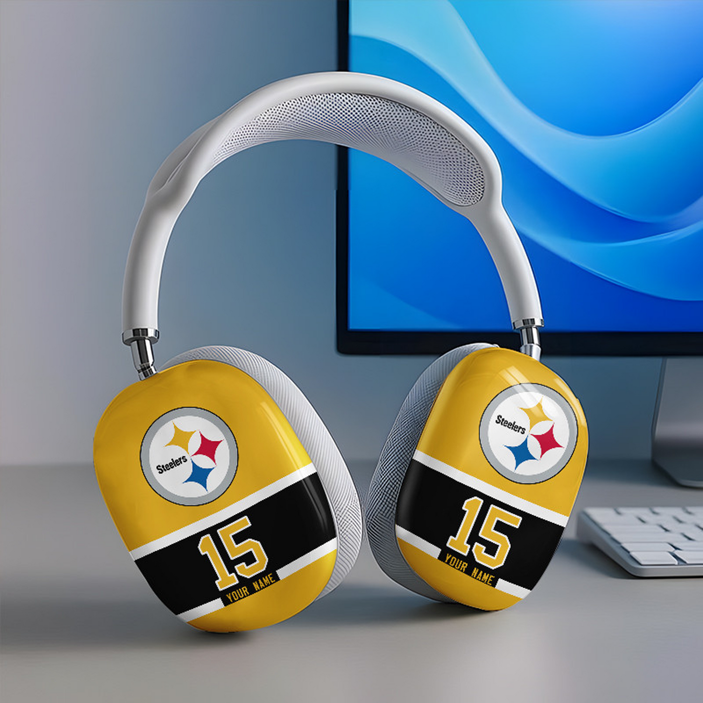 PIT x NFL Special Airpod Max Case Cover Personalized DATND TANTD