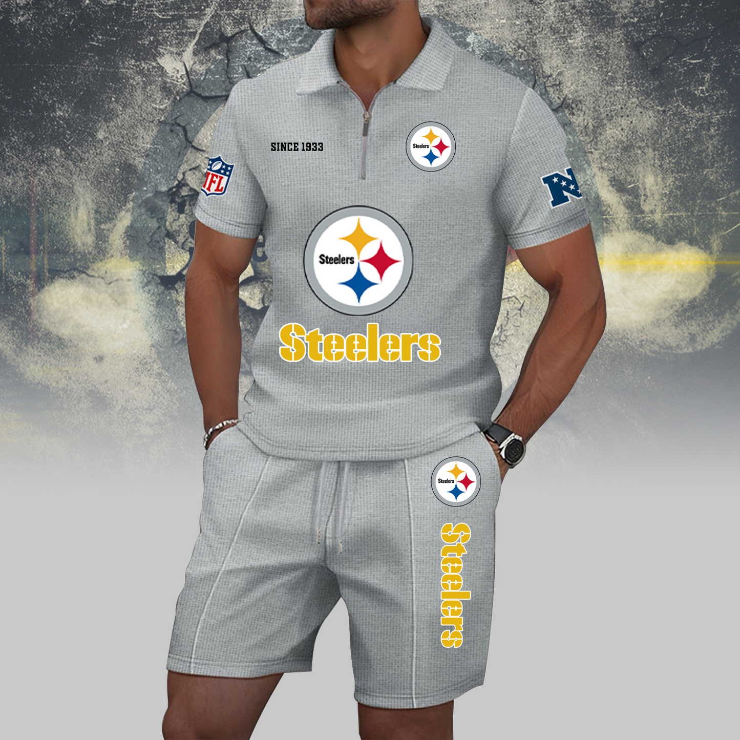 PIT x NFL Zip Polo Set DATND TANTD