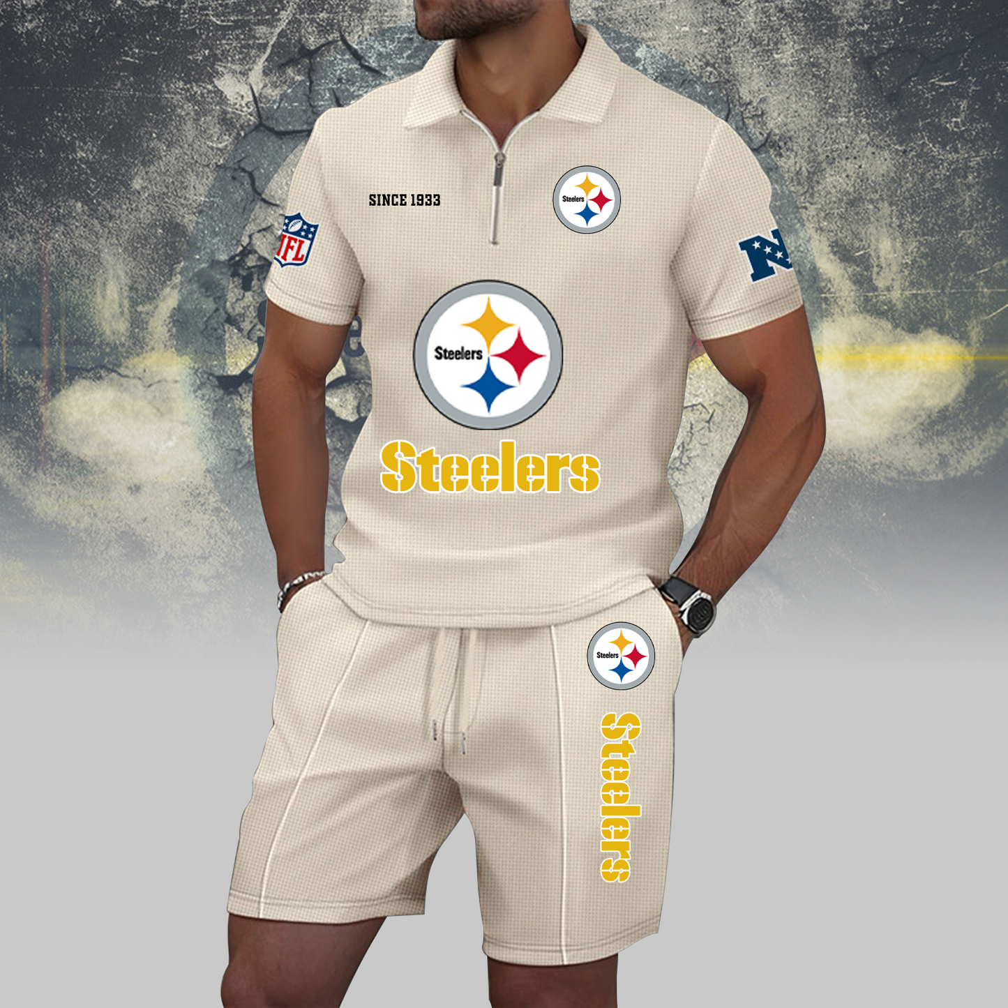 PIT x NFL Zip Polo Set DATND TANTD
