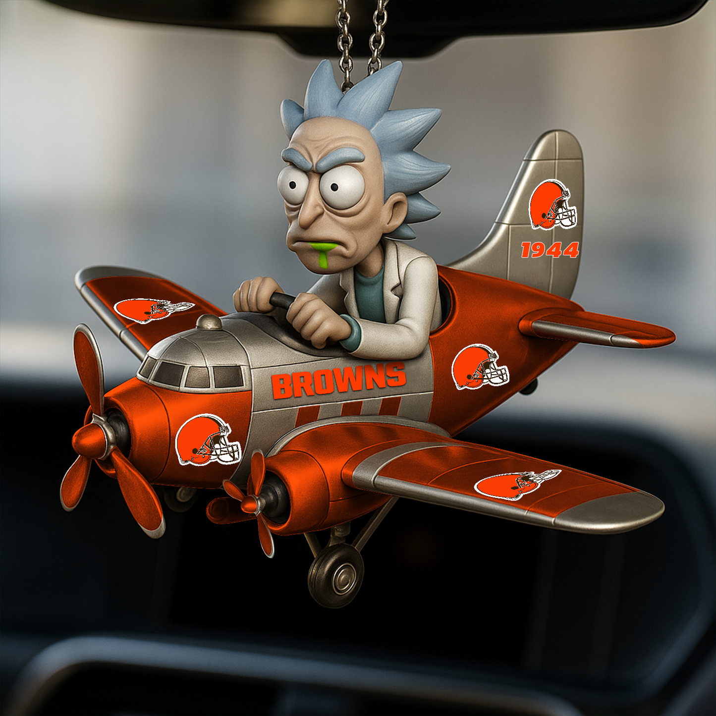 Premium NFL CLE x RIC Car Ornament V1 DATND TANTD