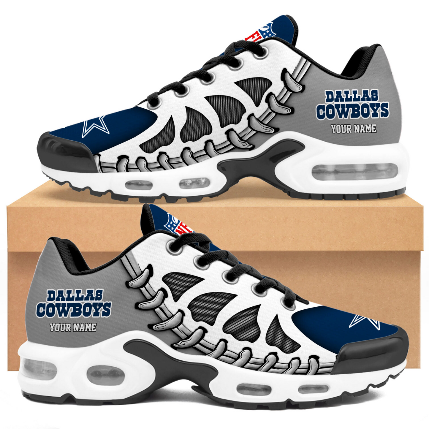 Premium NFL DAL Spine Rush Air Max Sneaker V4 NMD TTV