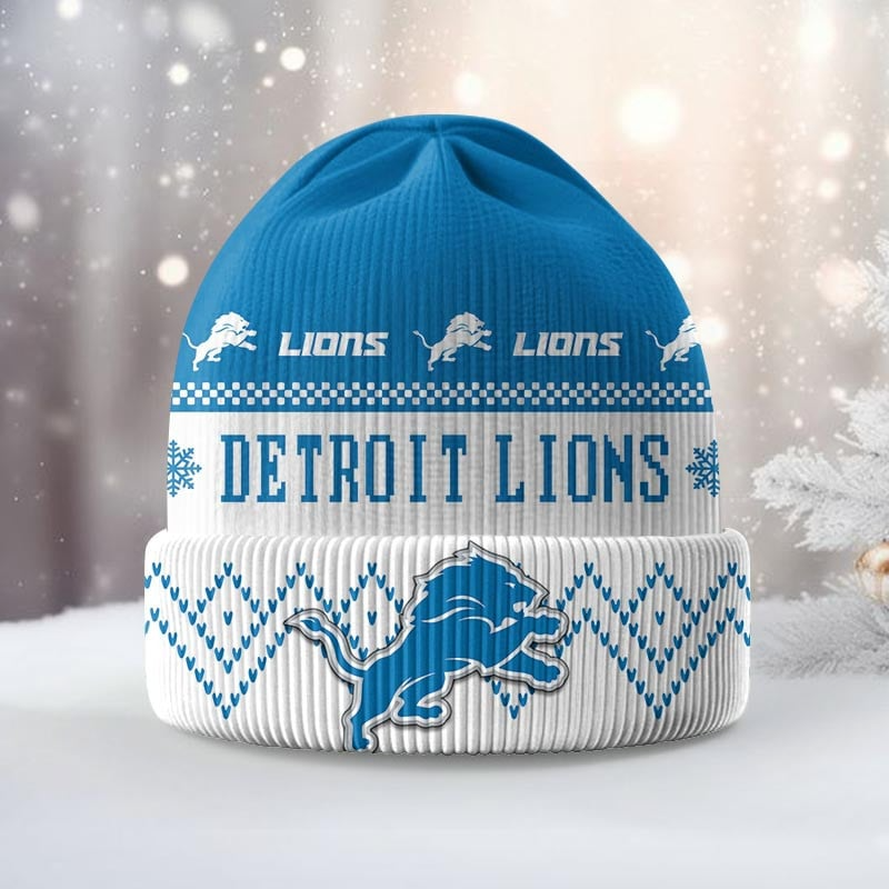 Premium NFL DET Beanie Hat V1 NMD TTV