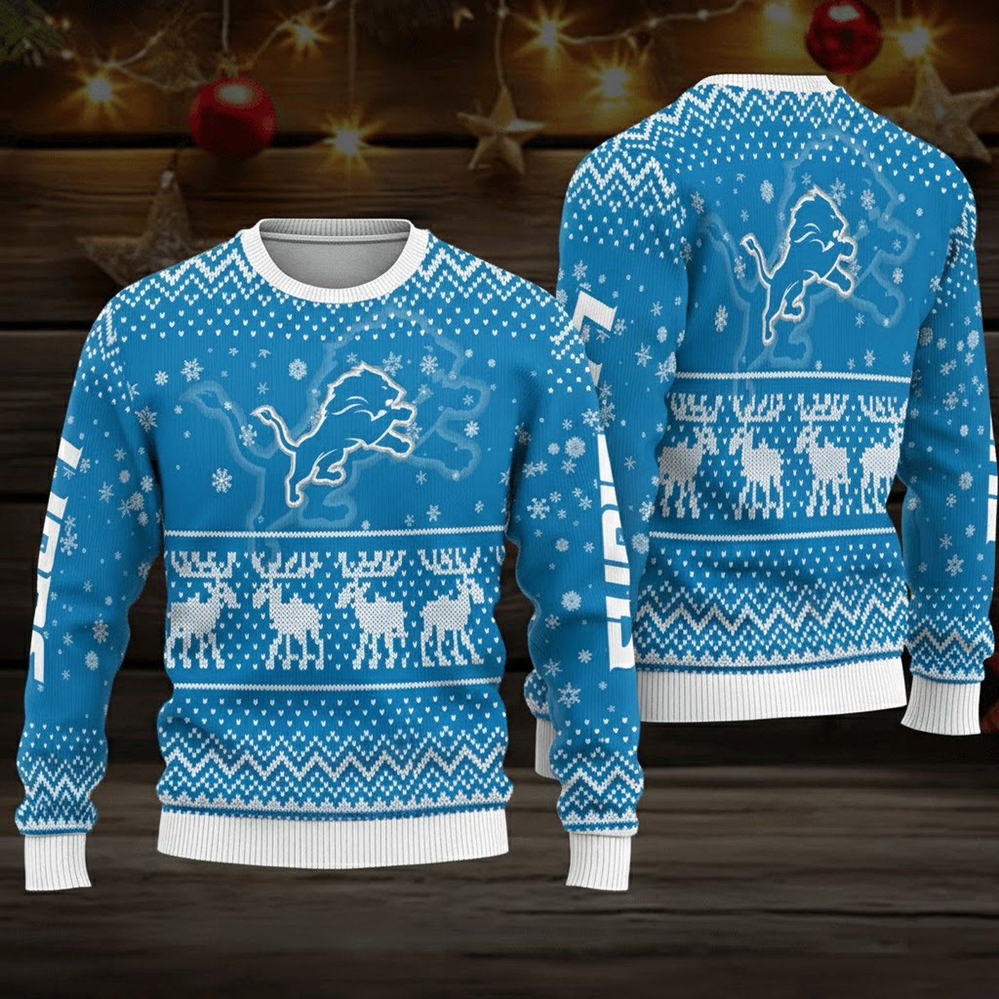 Premium NFL DET Holiday Wool Sweater V1 NAK NHM