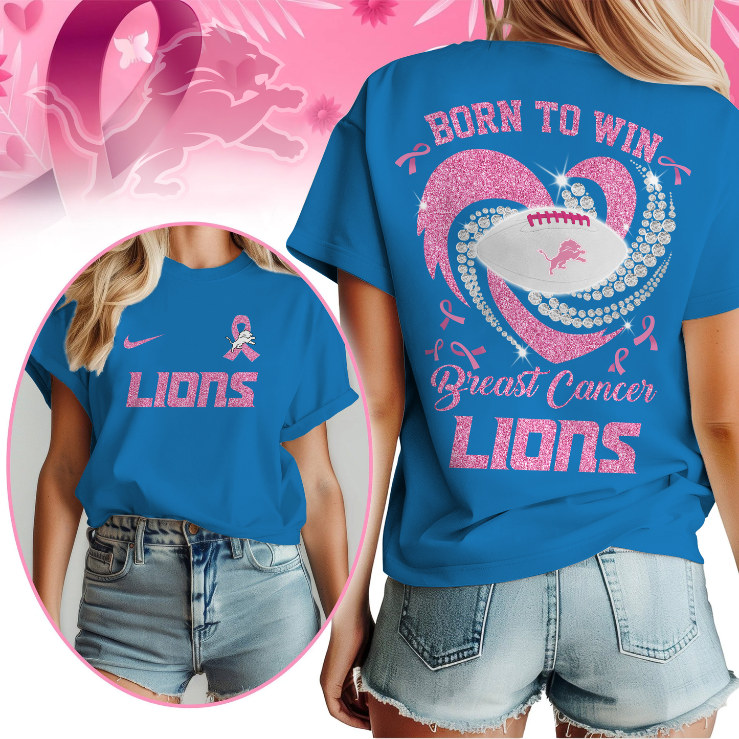 Premium NFL DTTG Breast Cancer T-shirt V2 NMD NTLDDT CTND1