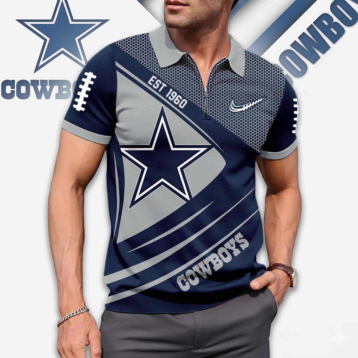 Premium NFL Game Day X DAL Zipper Polo NDT NHM 3010