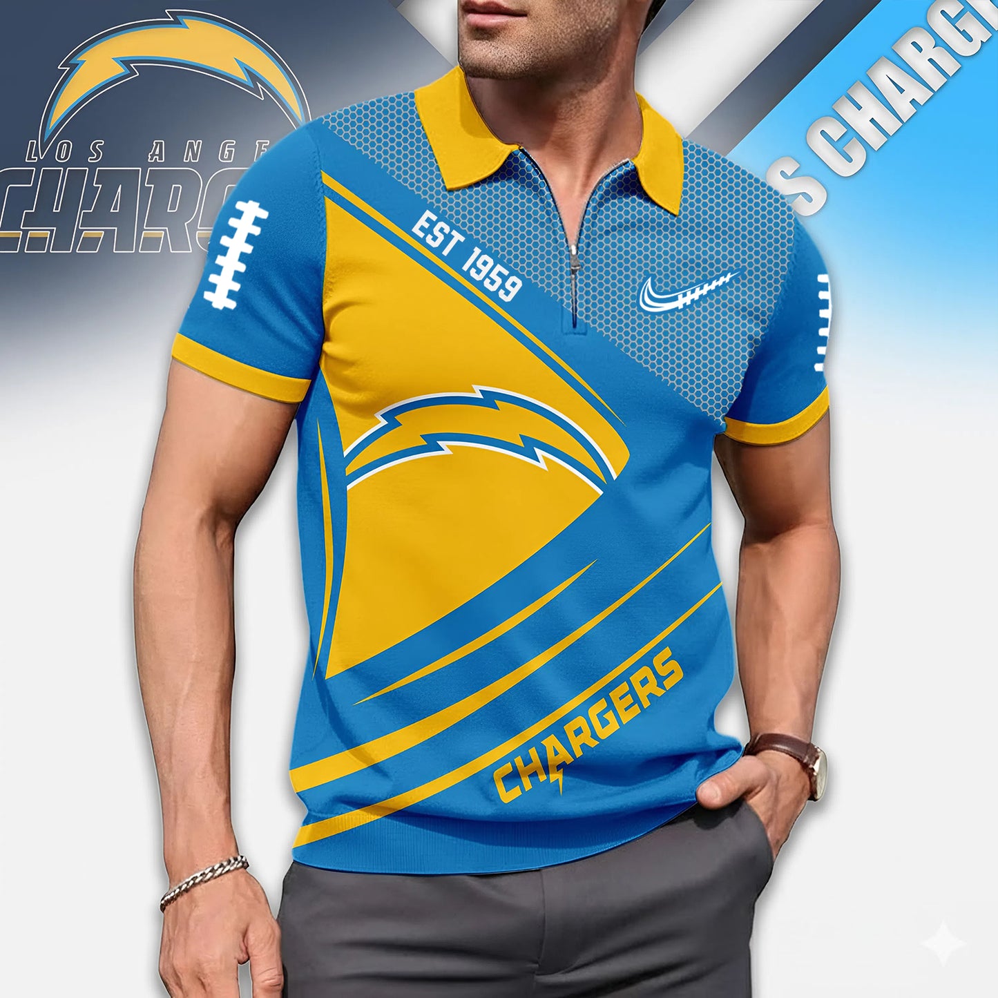 Premium NFL Game Day X LAC Zipper Polo NDT NHM 3010