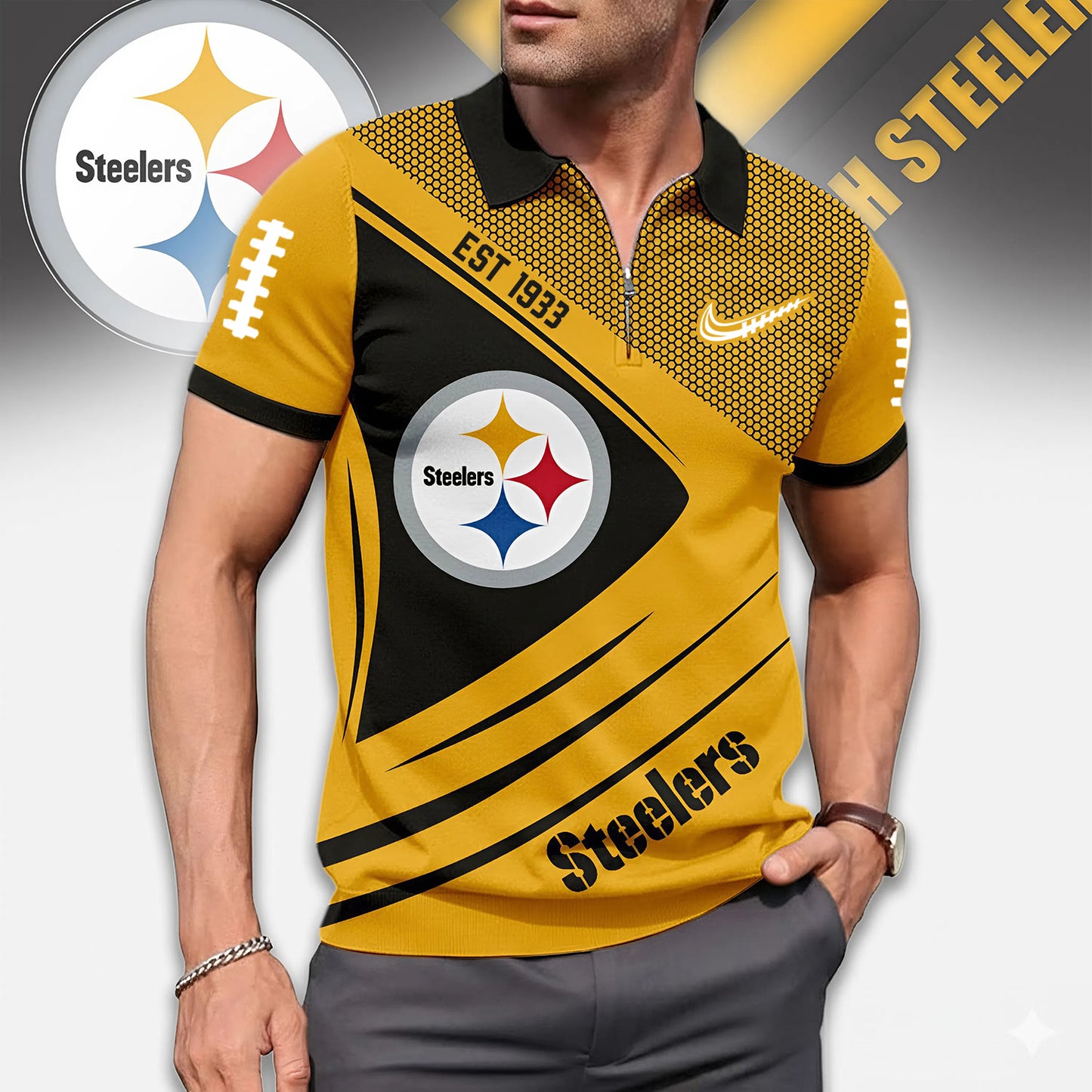 Premium NFL Game Day X PIT Zipper Polo NDT NHM 3010