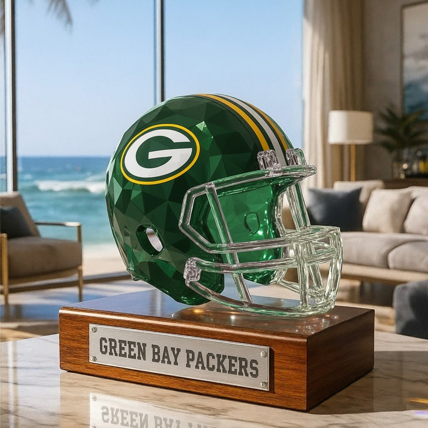 Premium NFL GB Crystal Style Desktop Ornament V1 NMD TTV