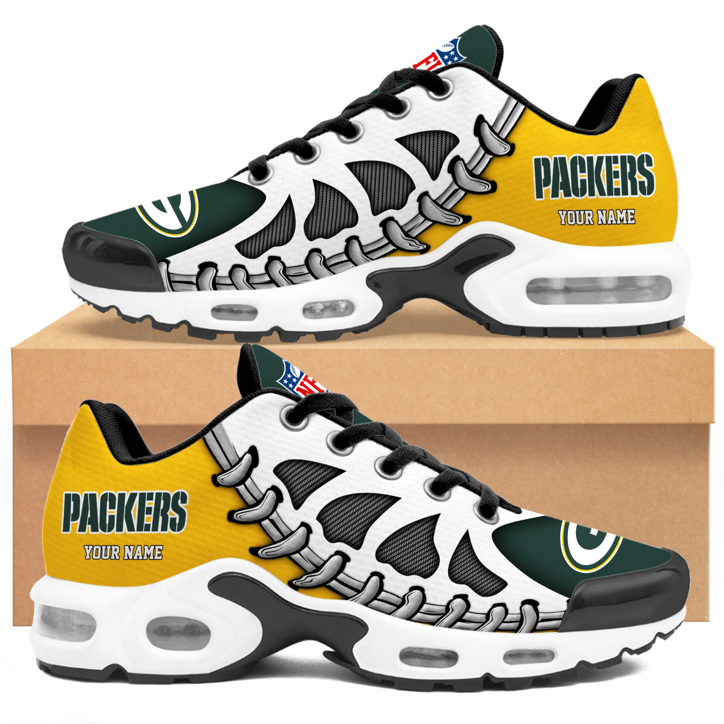 Premium NFL GB Spine Rush Air Max Sneaker V4 NMD TTV