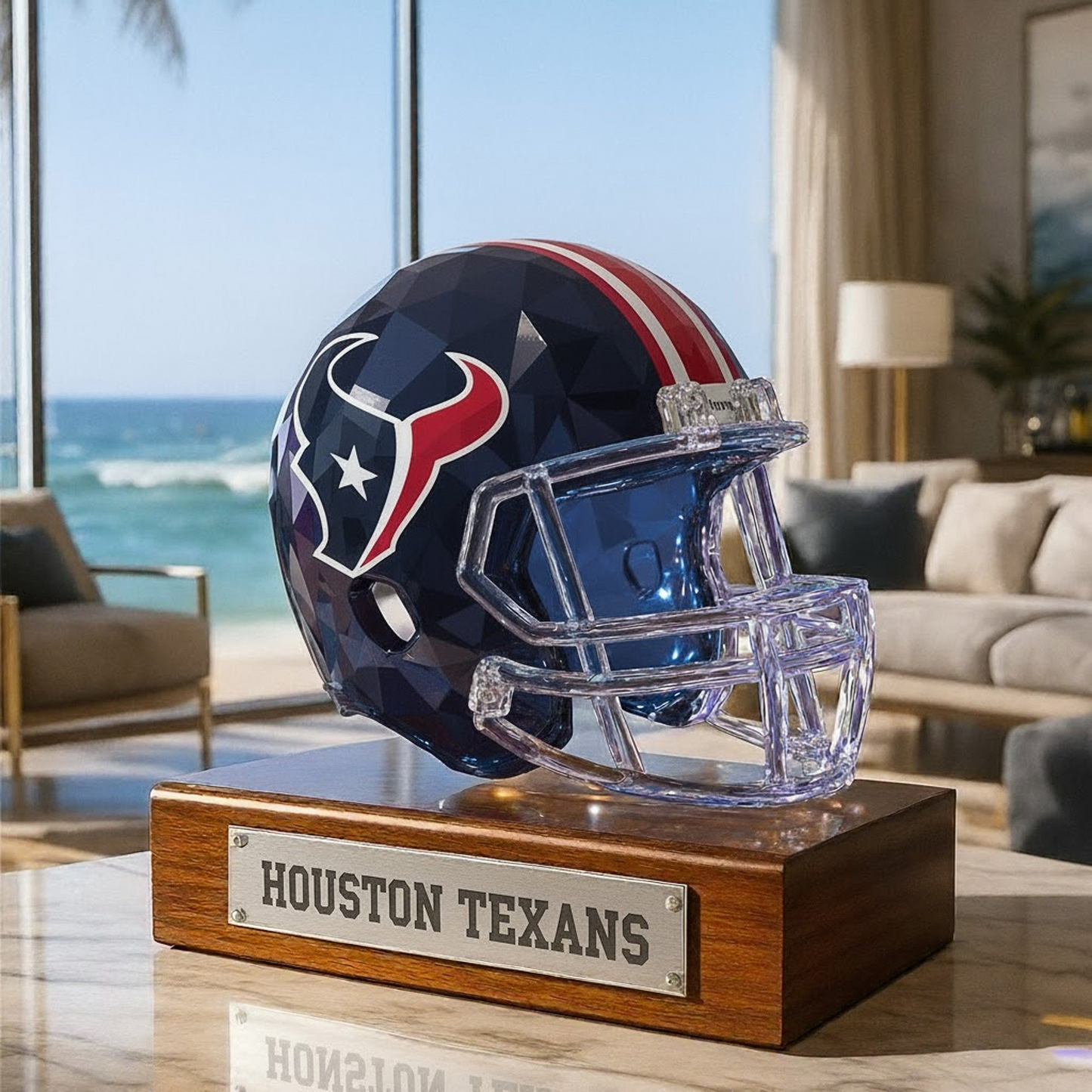 Premium NFL HOU Crystal Style Desktop Ornament V1 NMD TTV