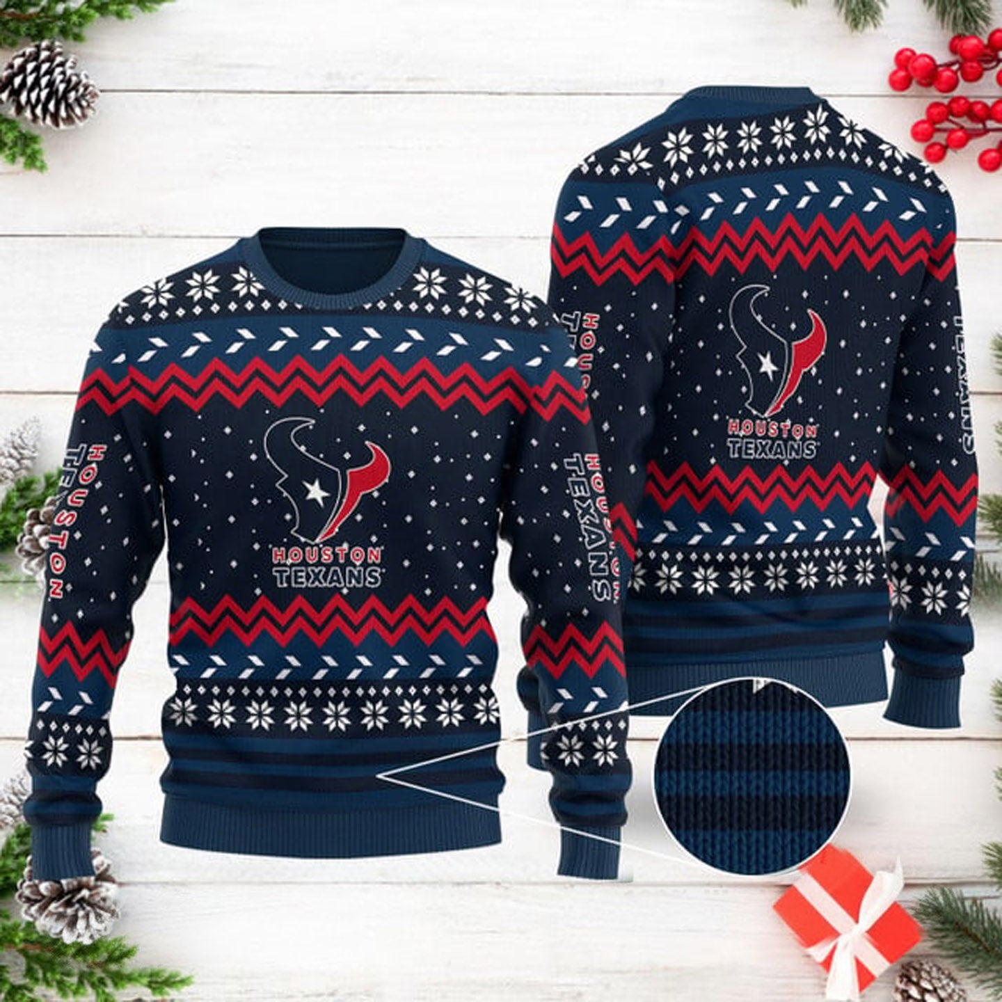 Premium NFL HOU Holiday Wool Sweater V1 NAK NHM