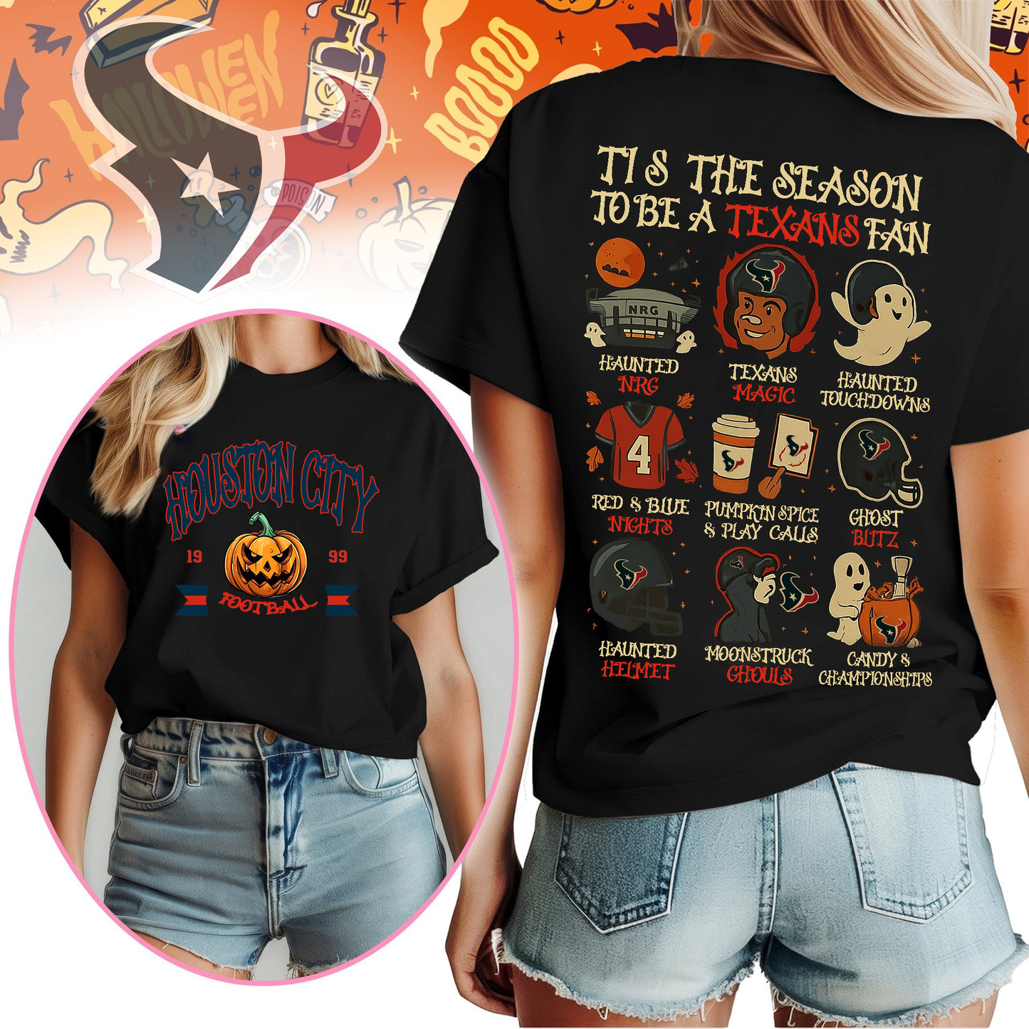 Premium NFL HTX HALOWEEN T-shirt V1 NMD TTV