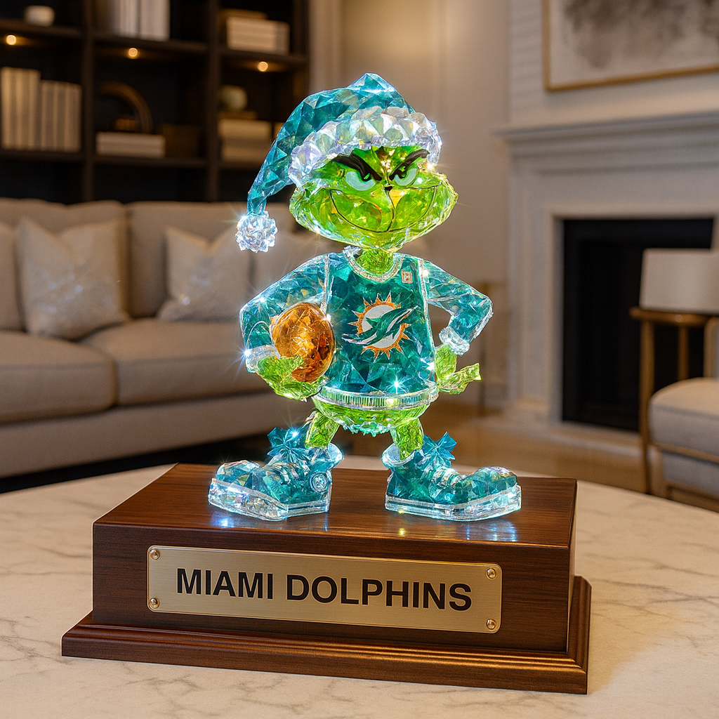 Premium NFL MIA X Crystal Style Desktop Ornament NDT NHM