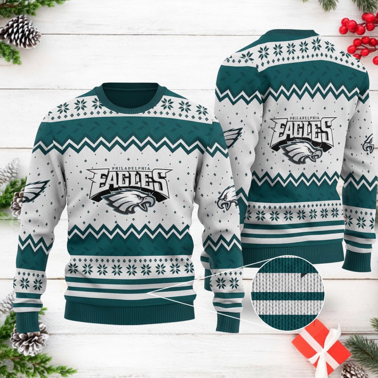Premium NFL PHI Holiday Wool Sweater V1 NAK NHM