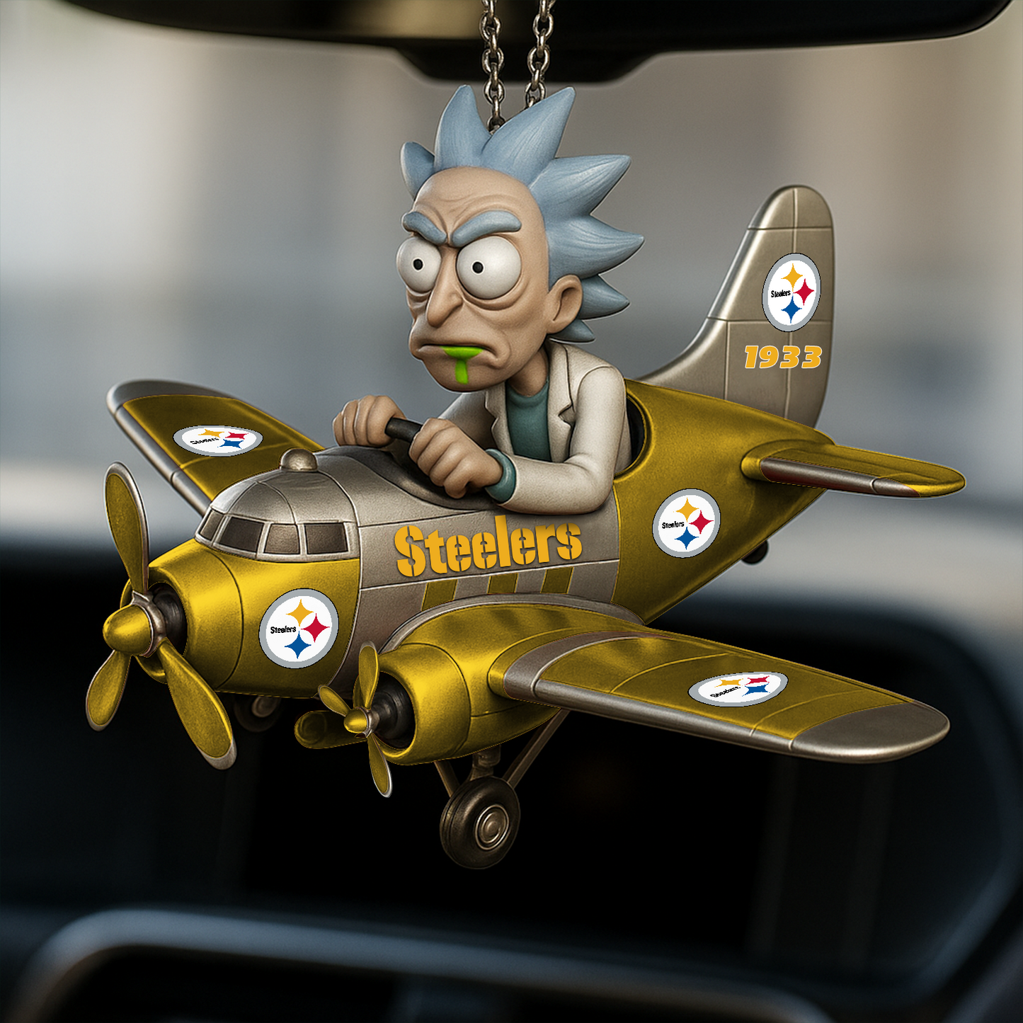 Premium NFL PIT x RIC Car Ornament V1 DATND TANTD