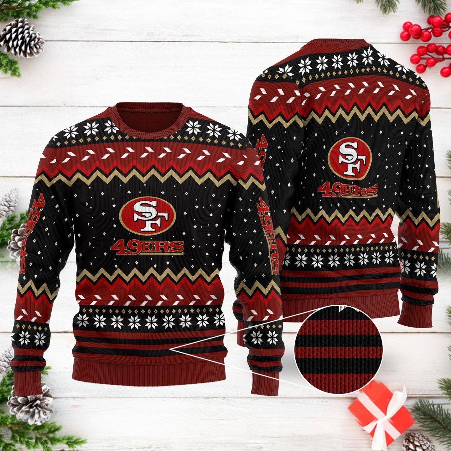 Premium NFL SF Holiday Wool Sweater V1 NAK NHM