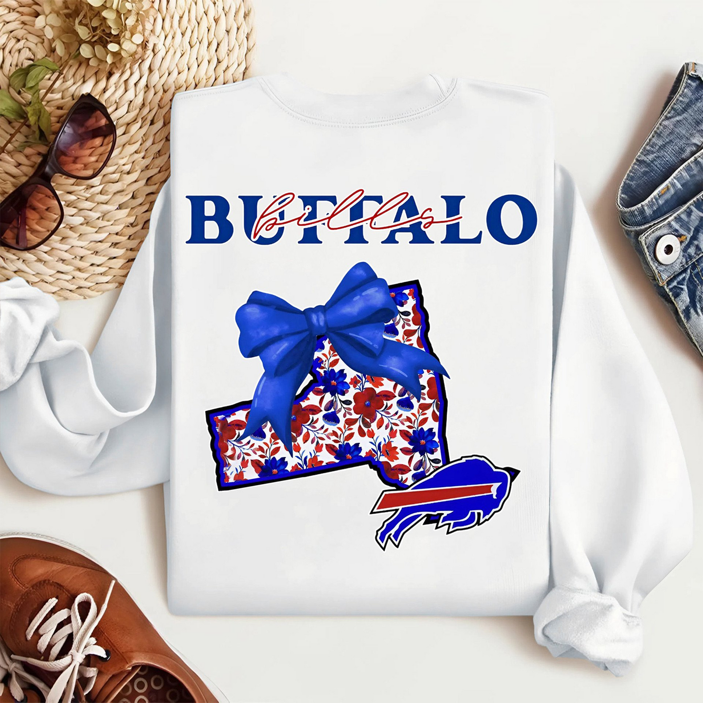 Premium NFL x BUF Cozy State Bow Sweatshirt TUANND TANTD