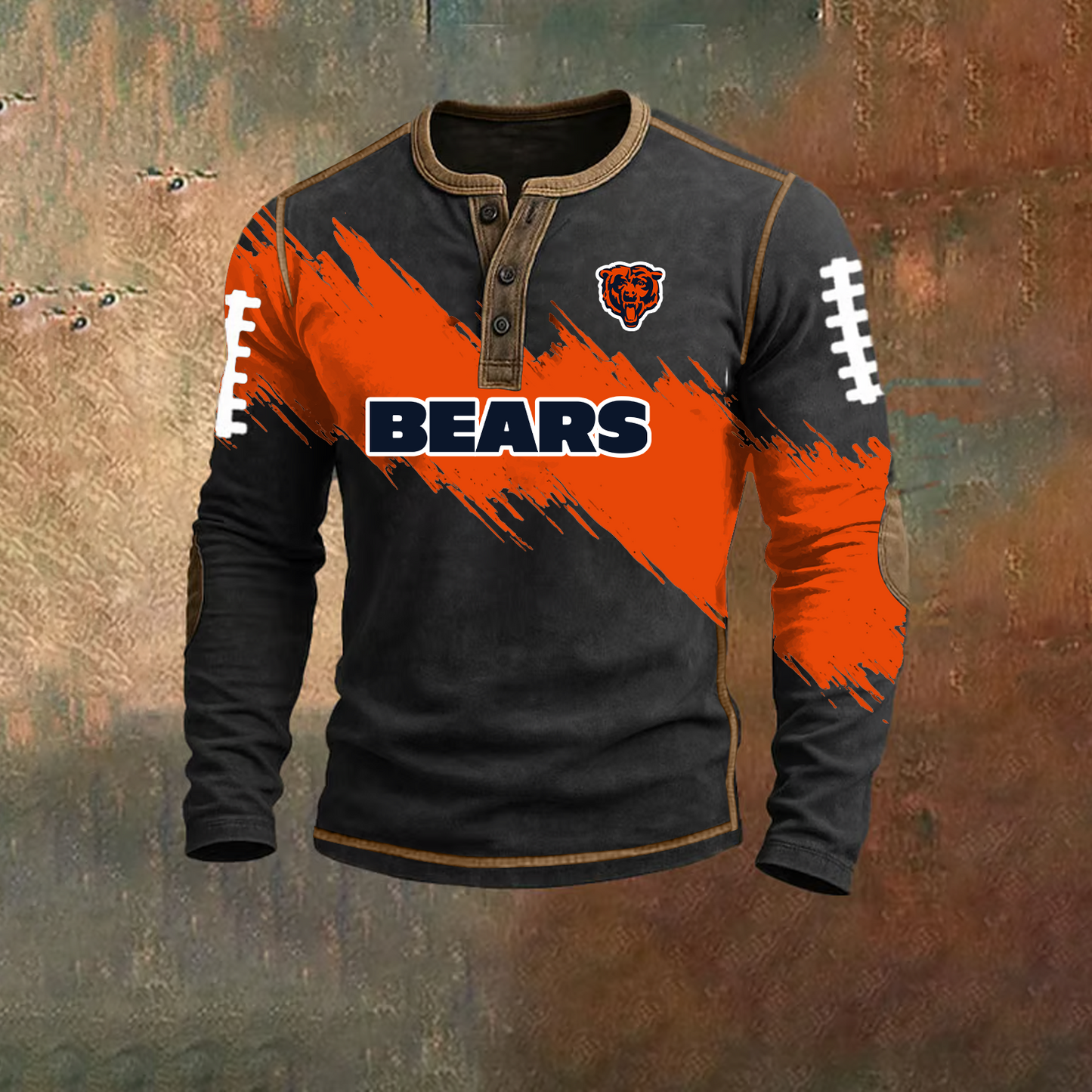 PREMIUM NFL X CHI HENLEY LONG SLEEVE OUTFIT SHIRT NDT TDT