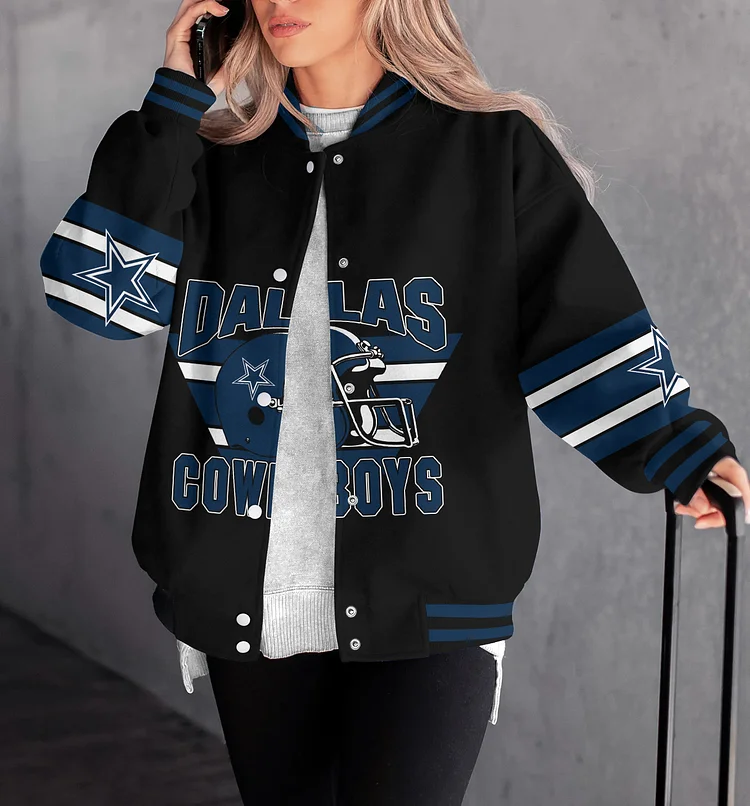 PREMIUM NFL X DAL Women's Long Pass Full- Snap Casual Jacket NDT TDT