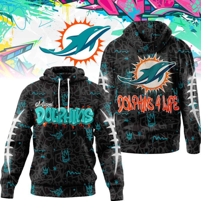 Premium NFL X MIA Special Graffiti My Team 4 Life Hoodie NDT TDT