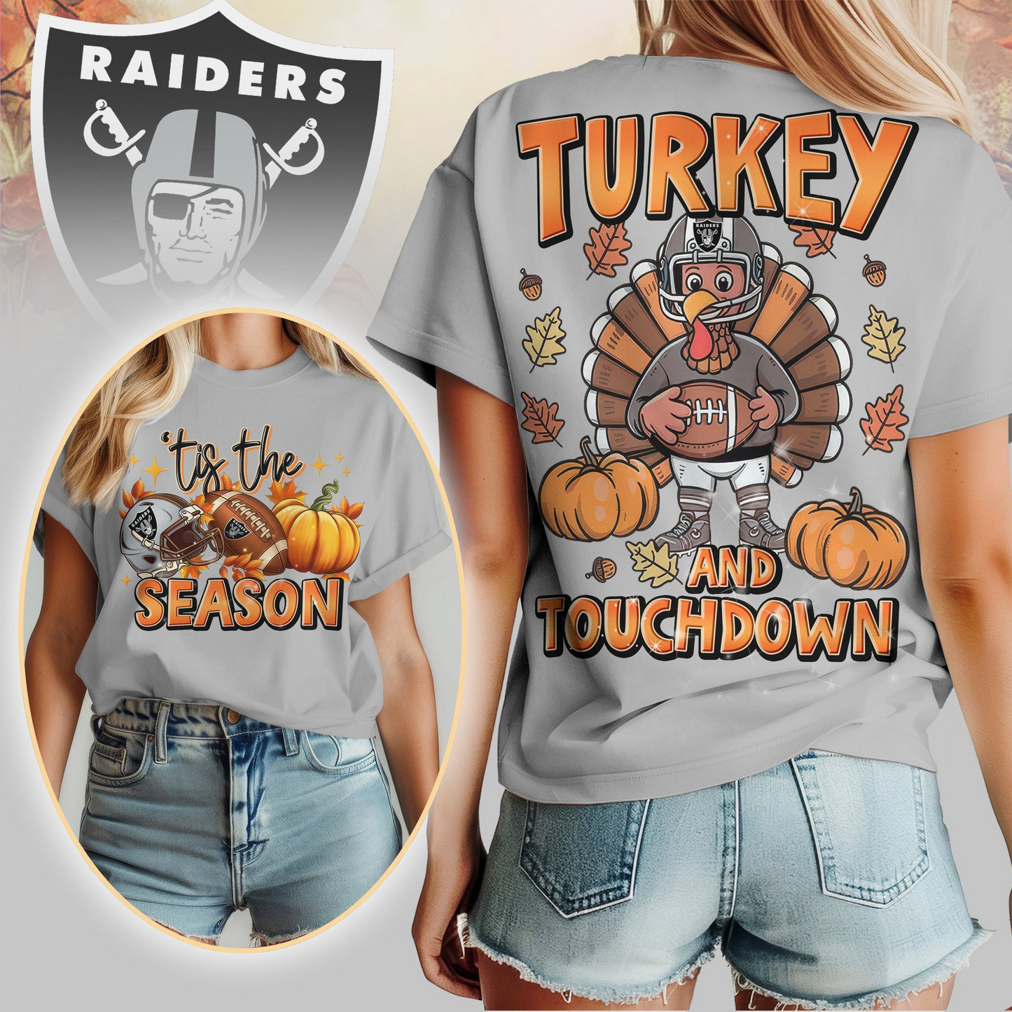 LVR Premium NFL Turkey and Touchdown Women's Shirt DDT NTL