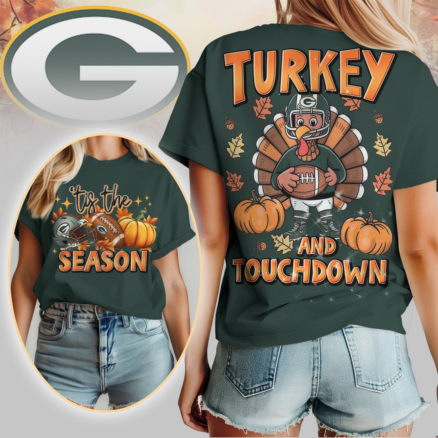 GBP Premium NFL Turkey and Touchdown Women's Shirt DDT NTL