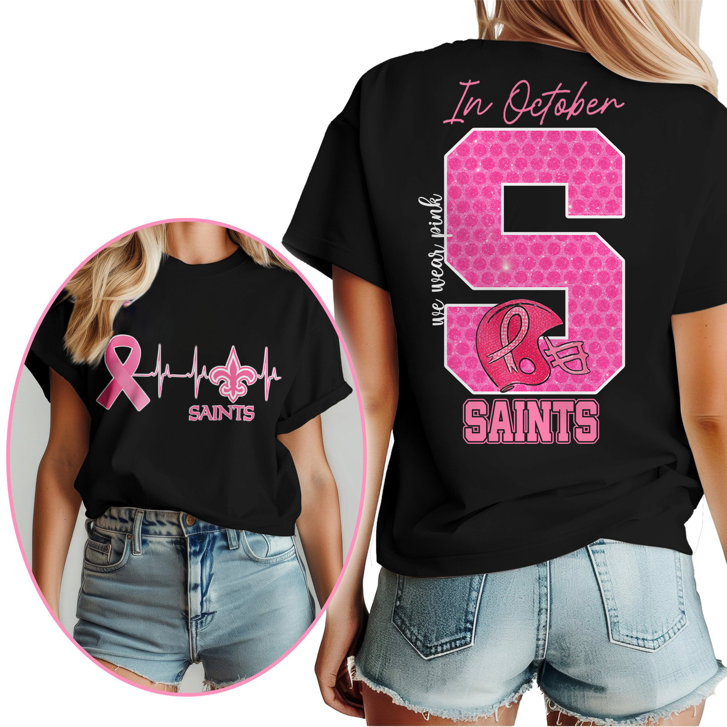 NOS Premium NFL Breast Cancer Women Shirt DDT NTL