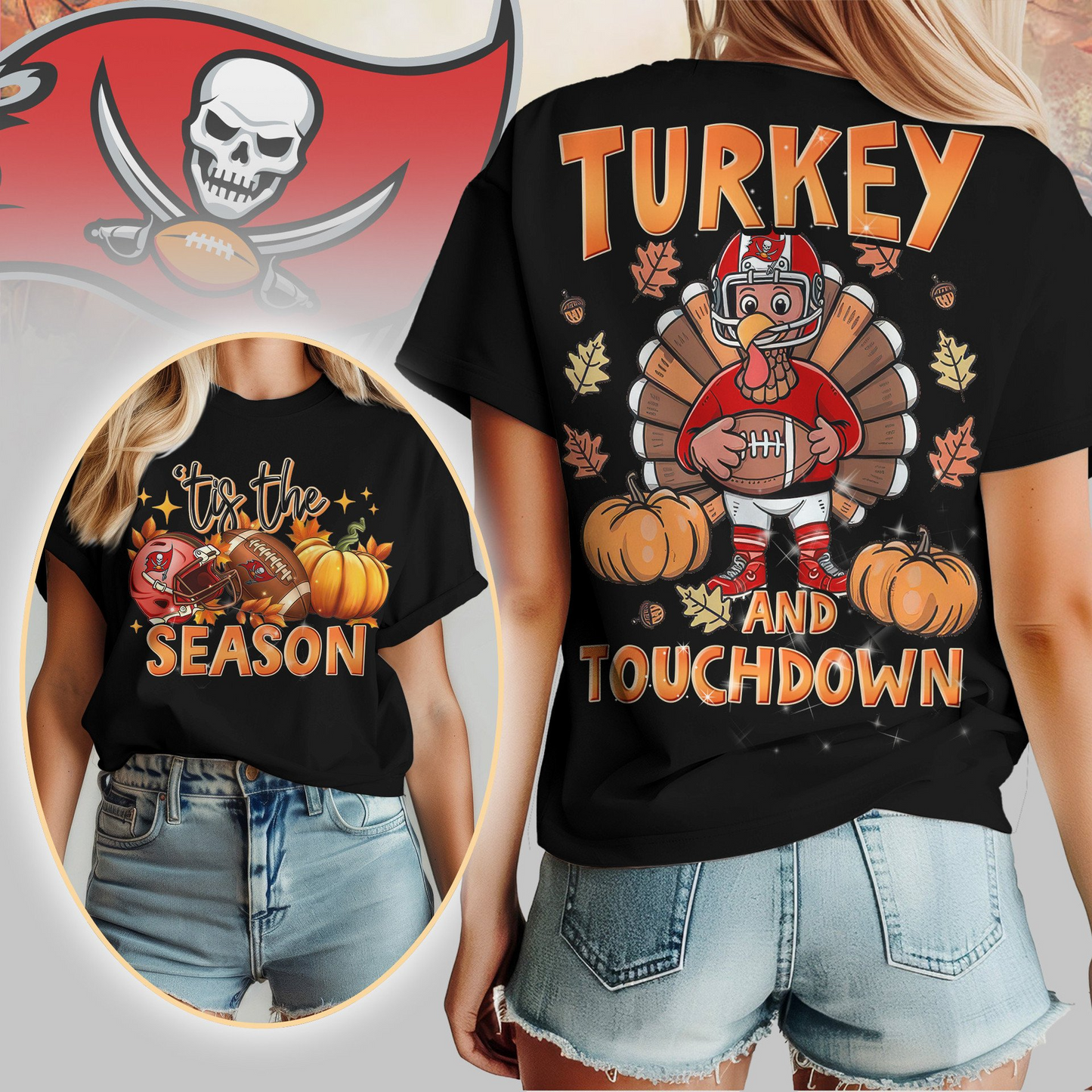 TBB Premium NFL Turkey and Touchdown Women's Shirt DDT NTL