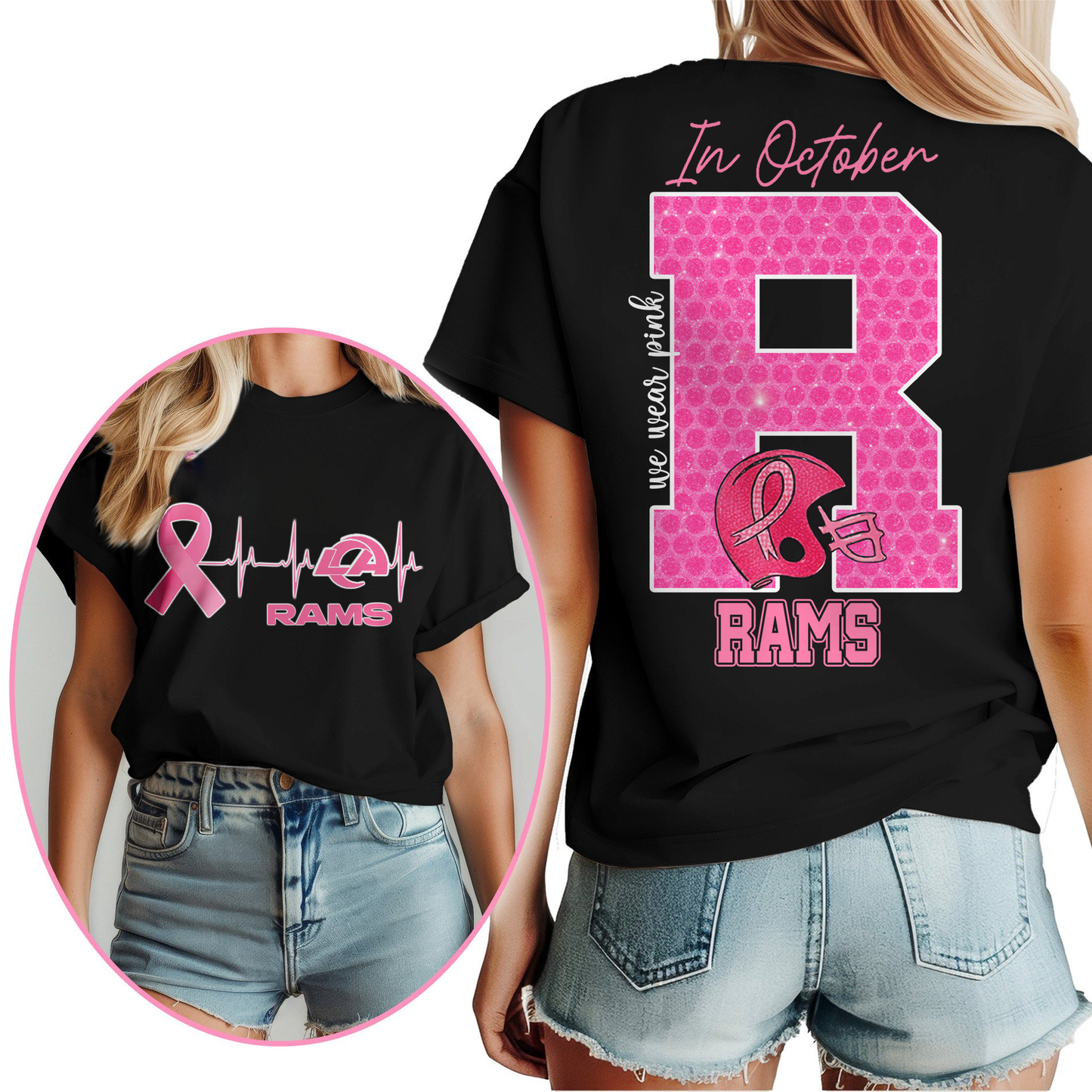 LAR Premium NFL Breast Cancer Women Shirt DDT NTL
